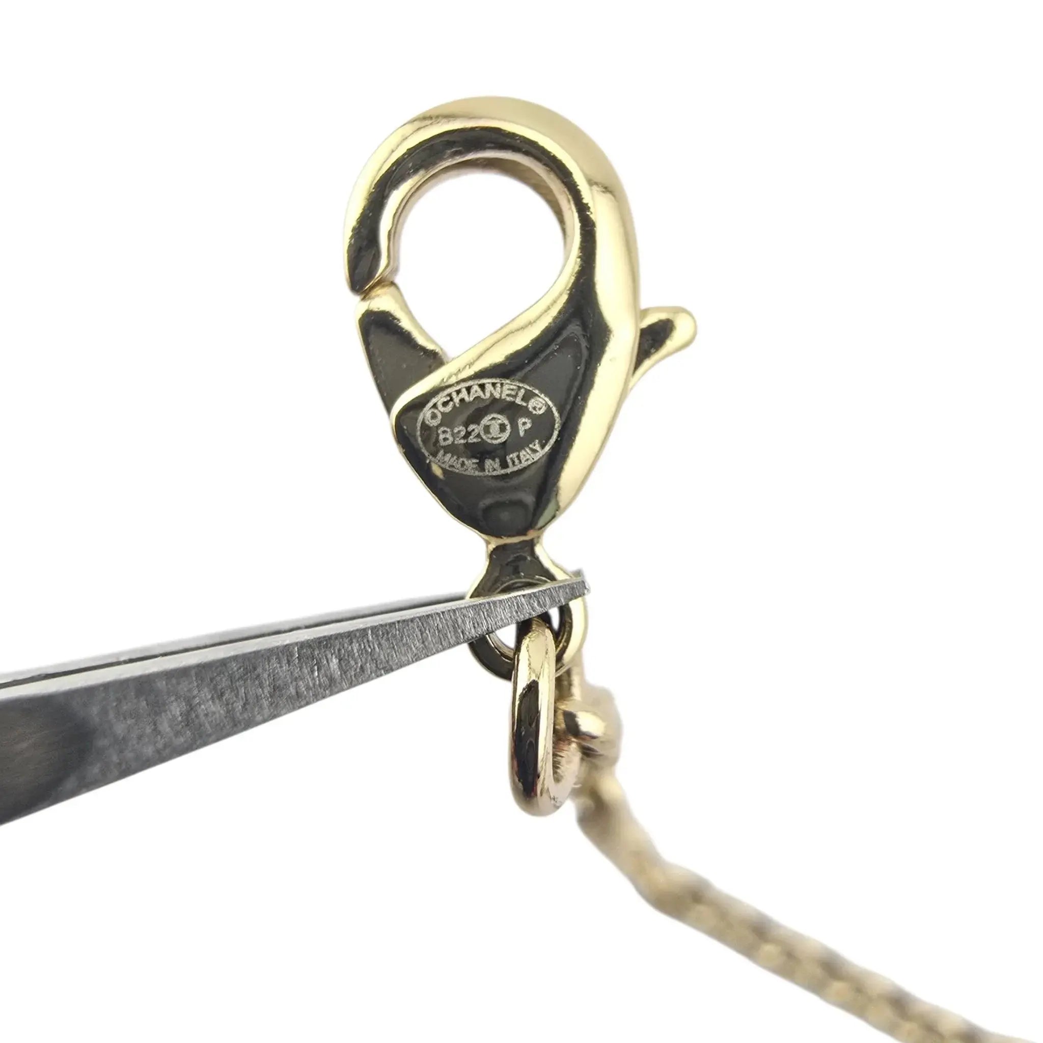 Chanel CC 5 Heart Pendant Gold Necklace 2022 CHANEL