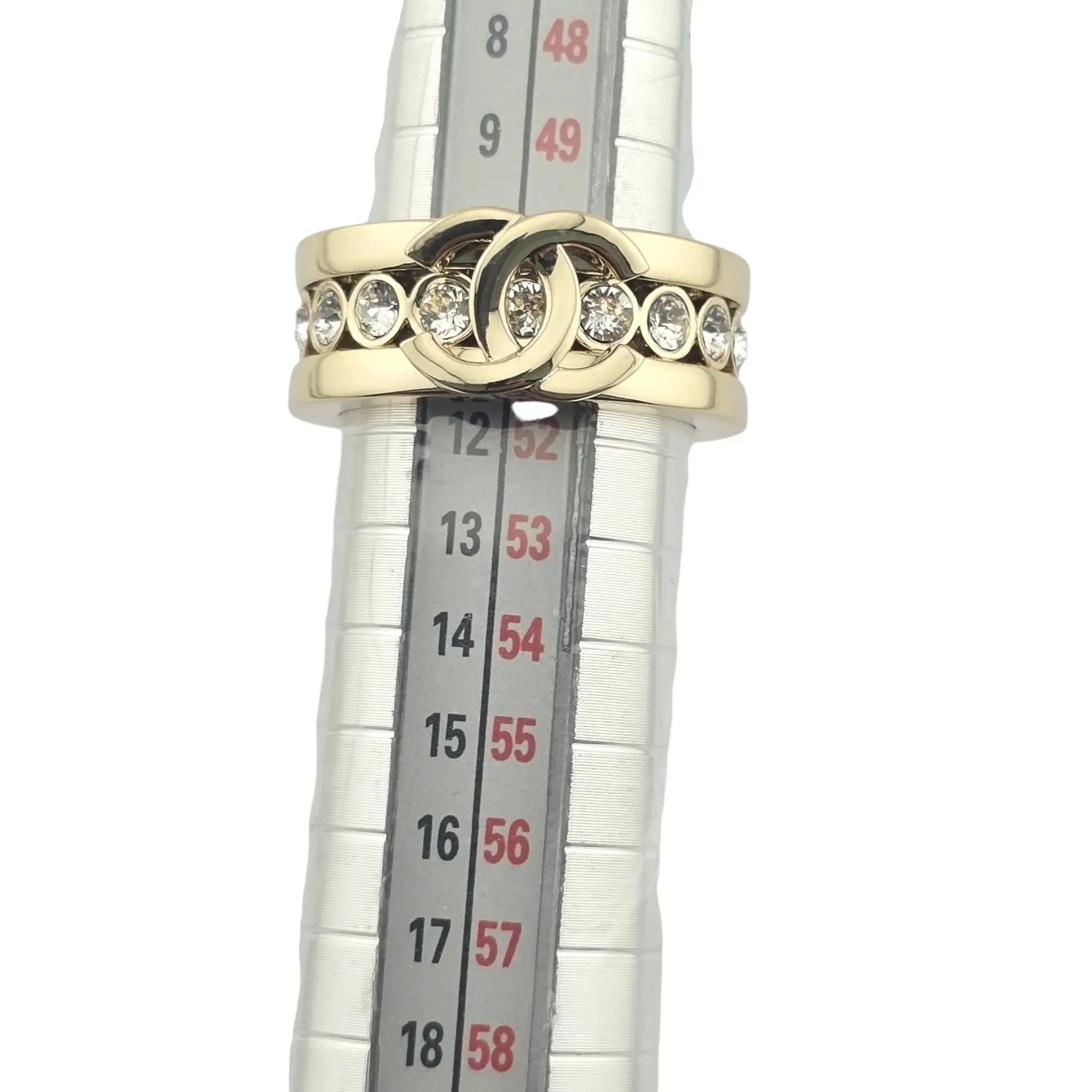 Chanel CC Gold Crystal Ring 2023 CHANEL