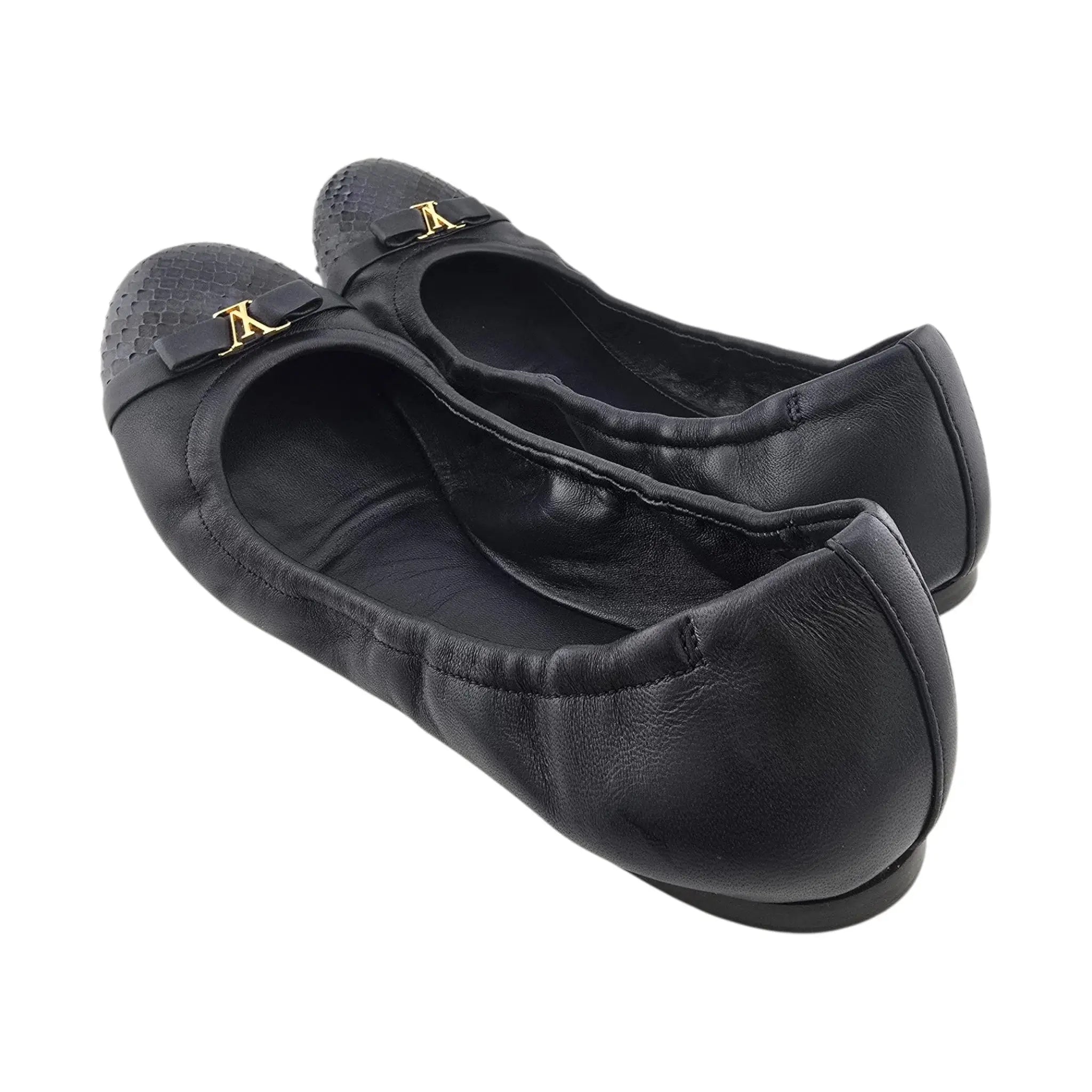 Louis Vuitton LV Flirty Navy Blue Python Ballet Flats 39 LOUIS VUITTON