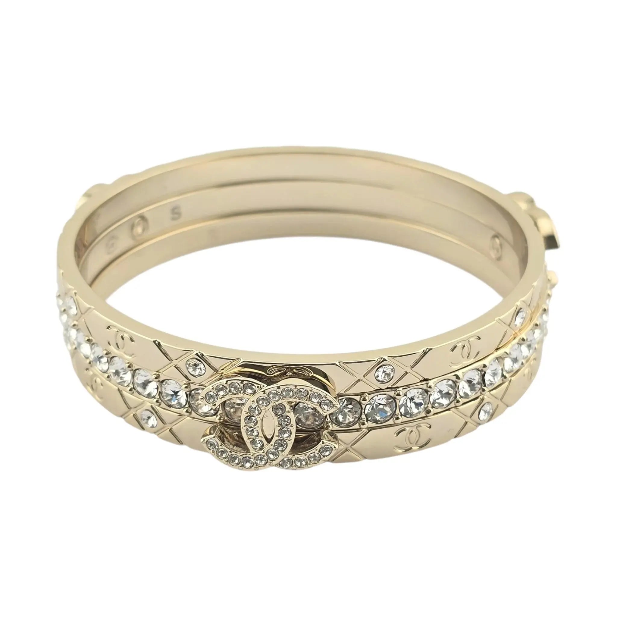 Chanel CC Cuff Bangle Gold Set S 2025 CHANEL