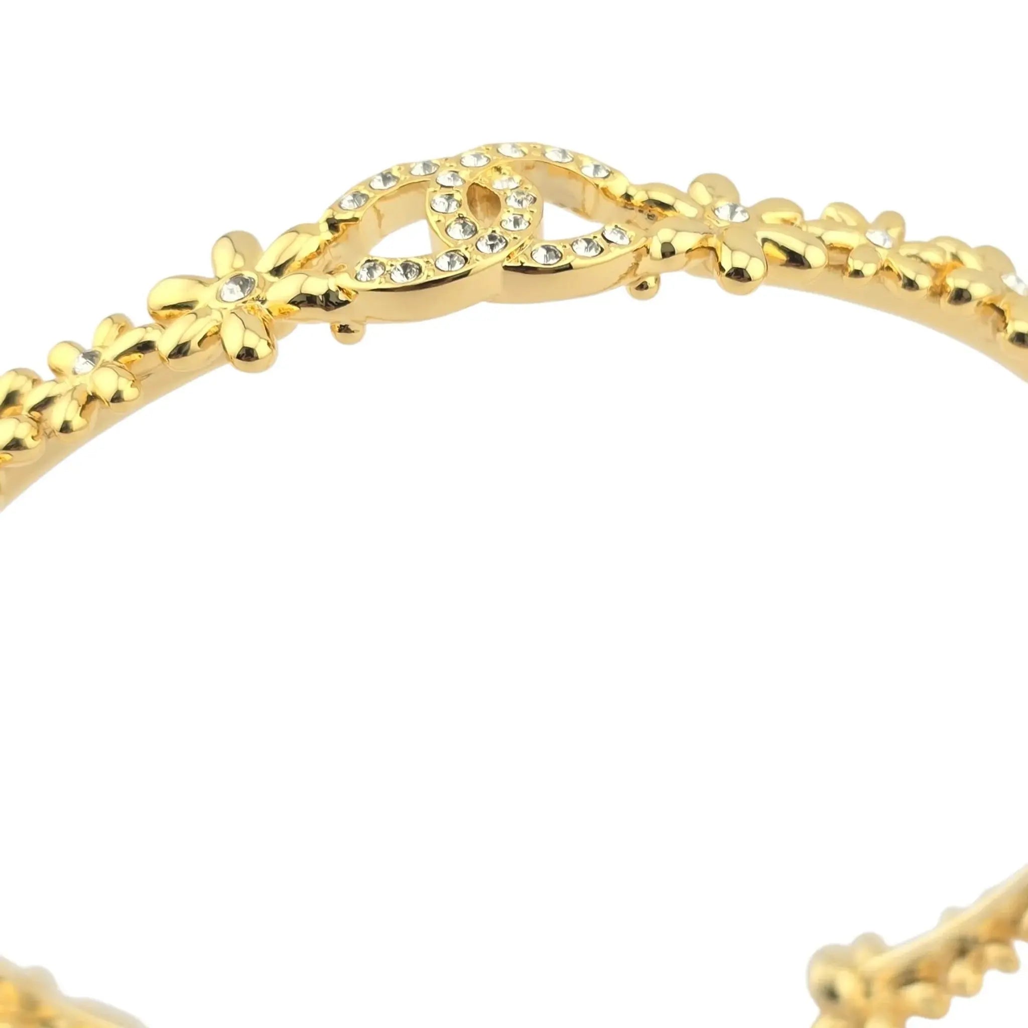 Chanel CC Gold Floral Bangle 2023 CHANEL