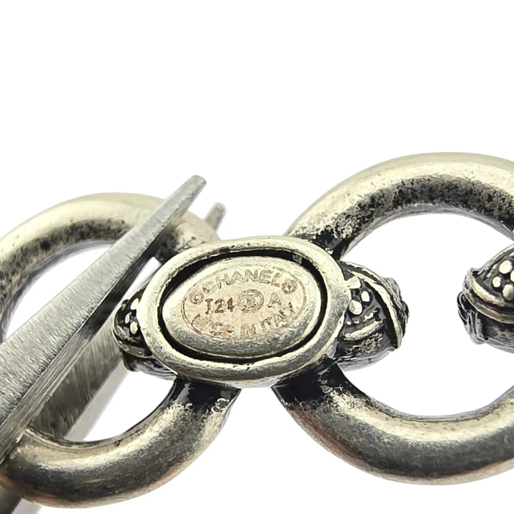 Chanel CC Silver Stud Earrings 2024 CHANEL