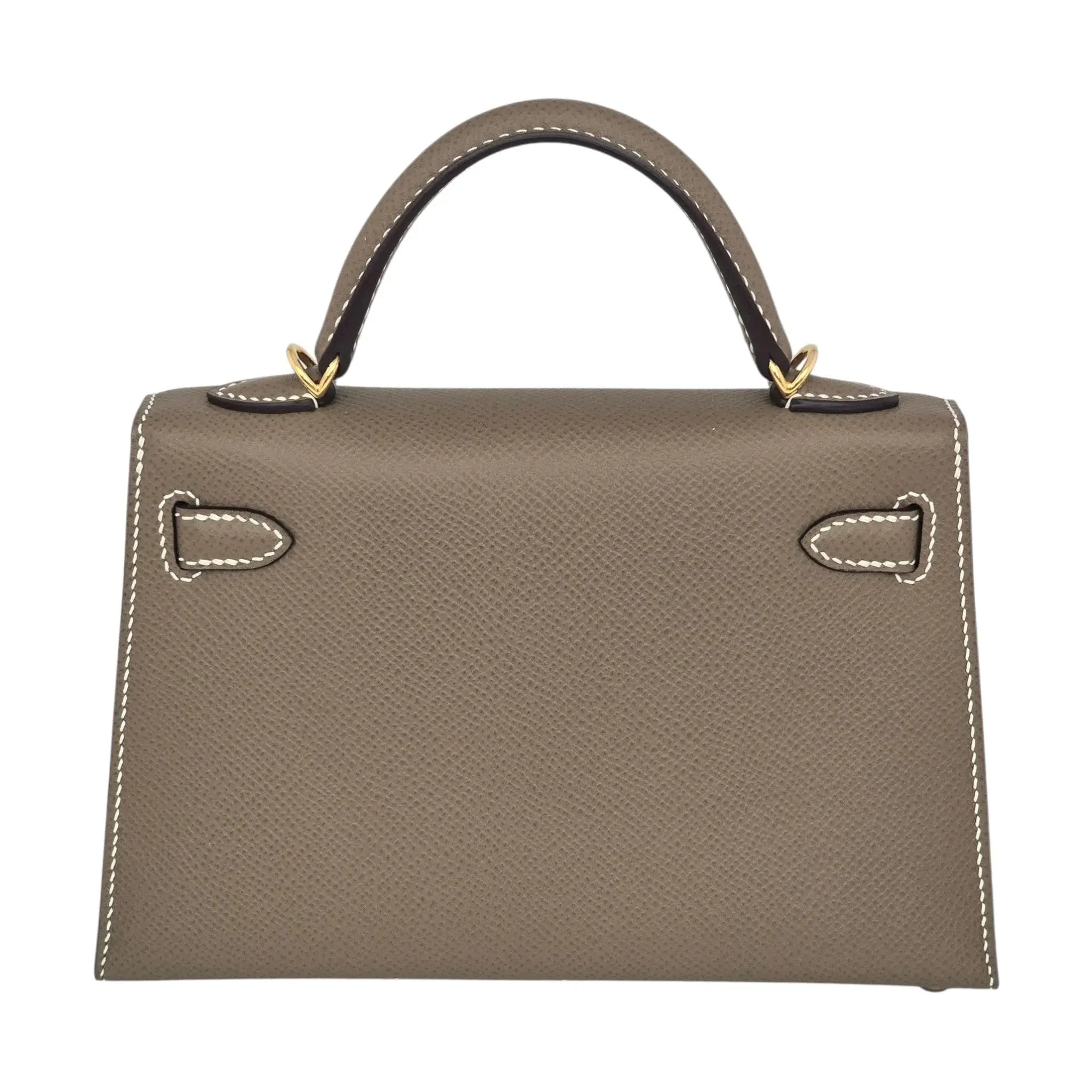 Hermes Mini Kelly II Epsom Etoupe Gold Hardware Bag HERMES