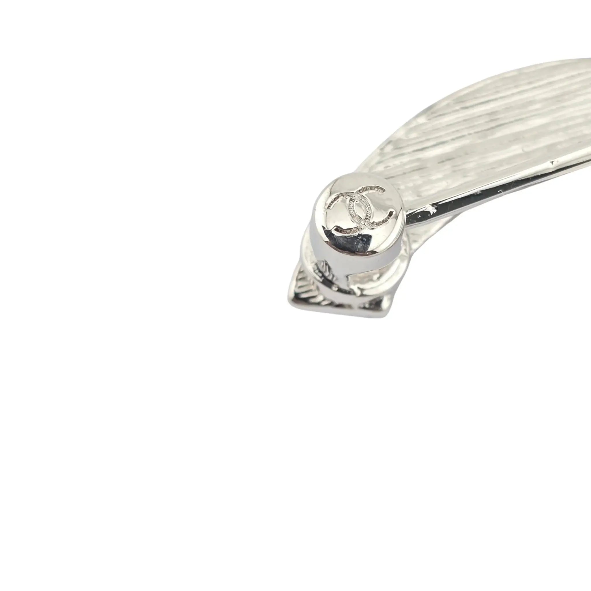 Chanel CC Metal Silver Brooch 2025 CHANEL