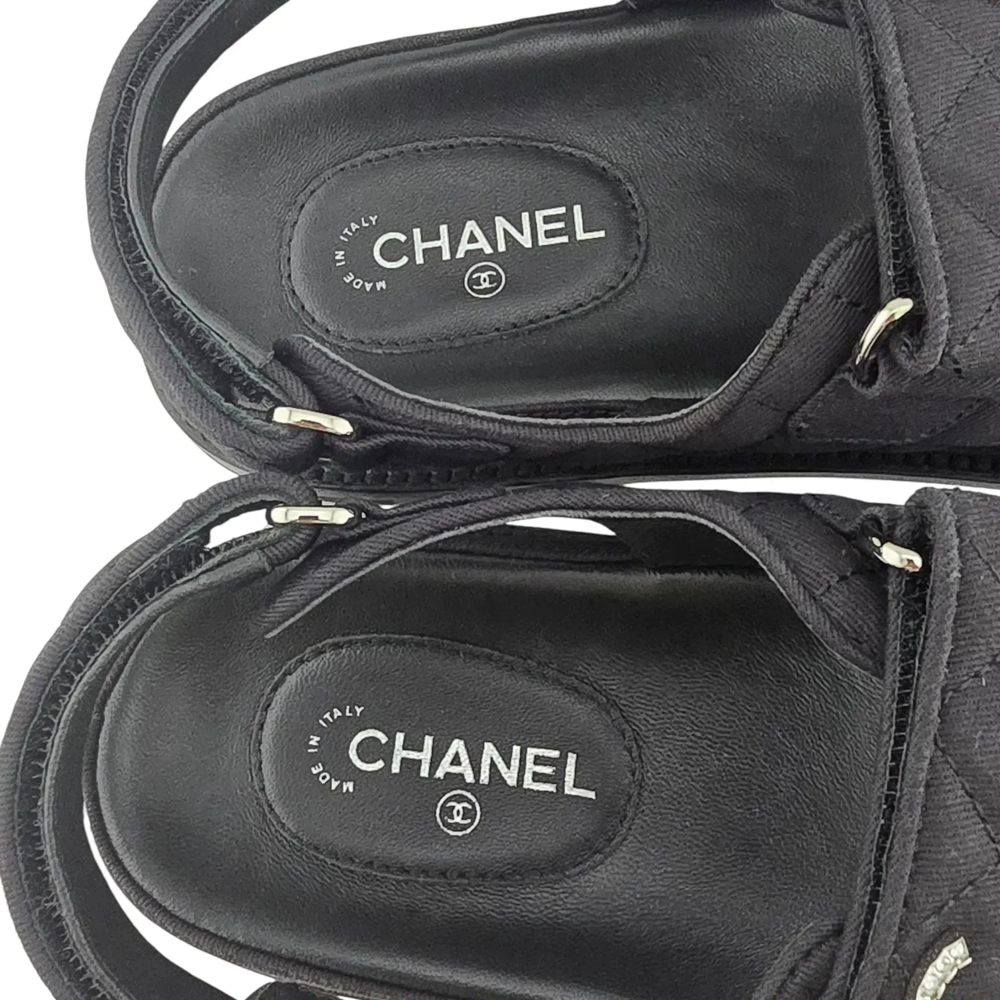 Chanel Mixed Fibers Velcro Dad Sandals 39 CHANEL
