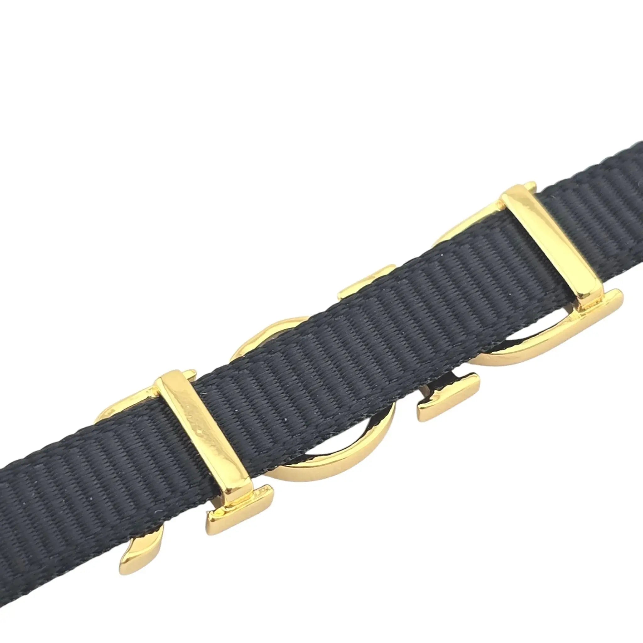 Christian Dior Black Gold Fabric Choker Necklace DIOR