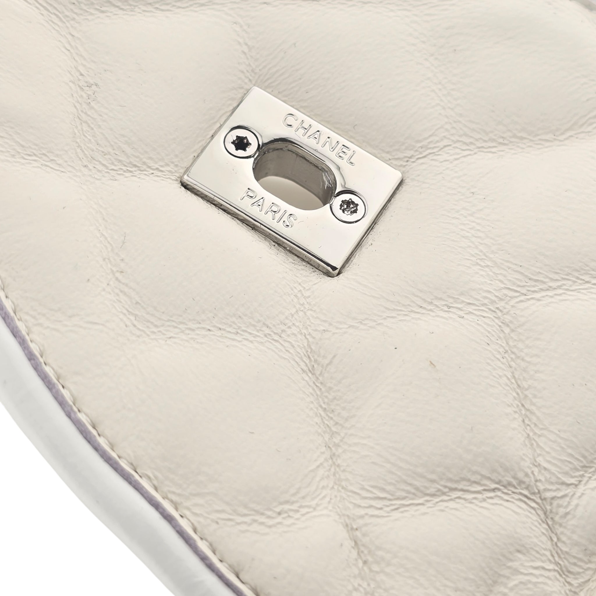 Chanel CC Lambskin Quilted Turnlock Patent Loafers