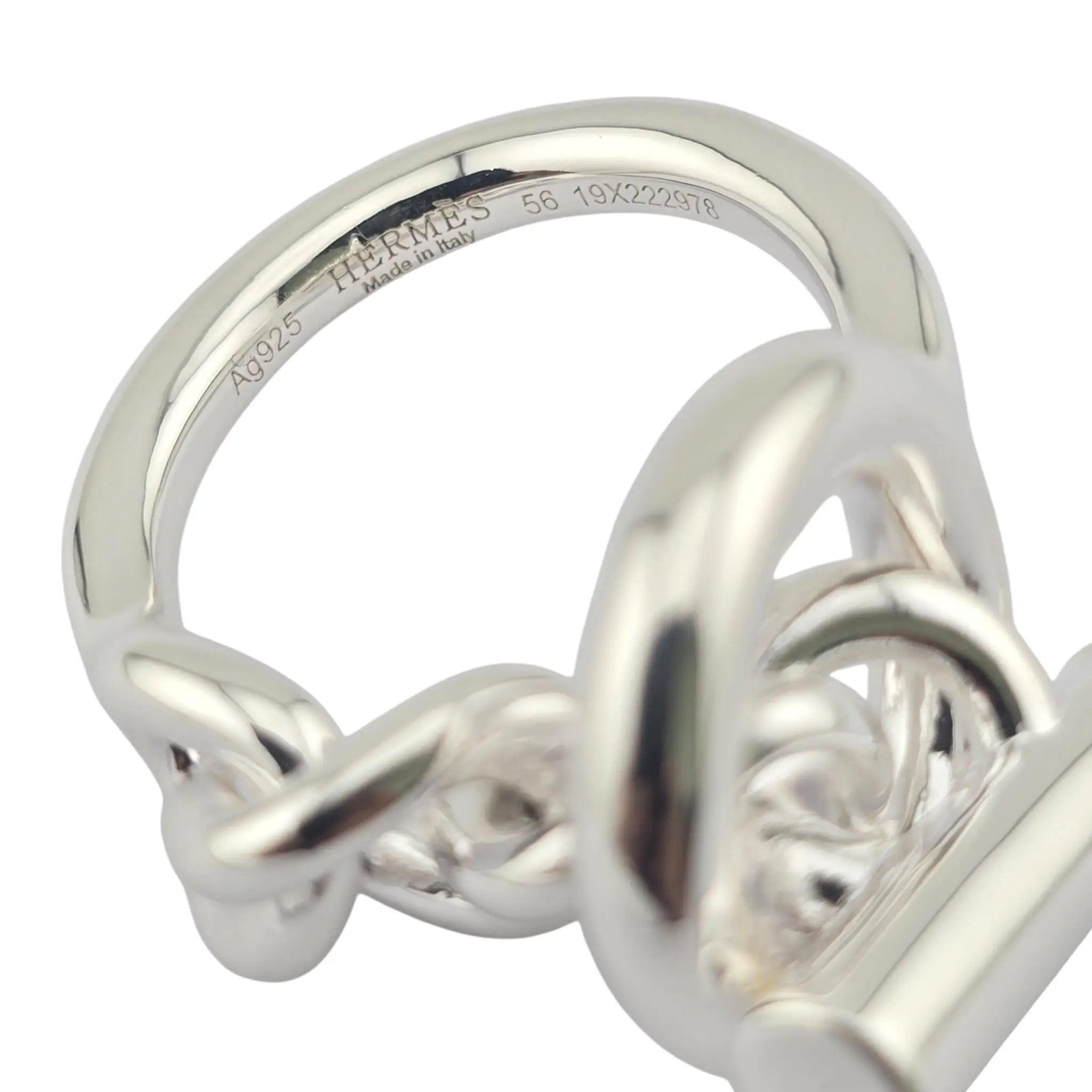 Hermes Croisette Large Sterling Silver Ring HERMES