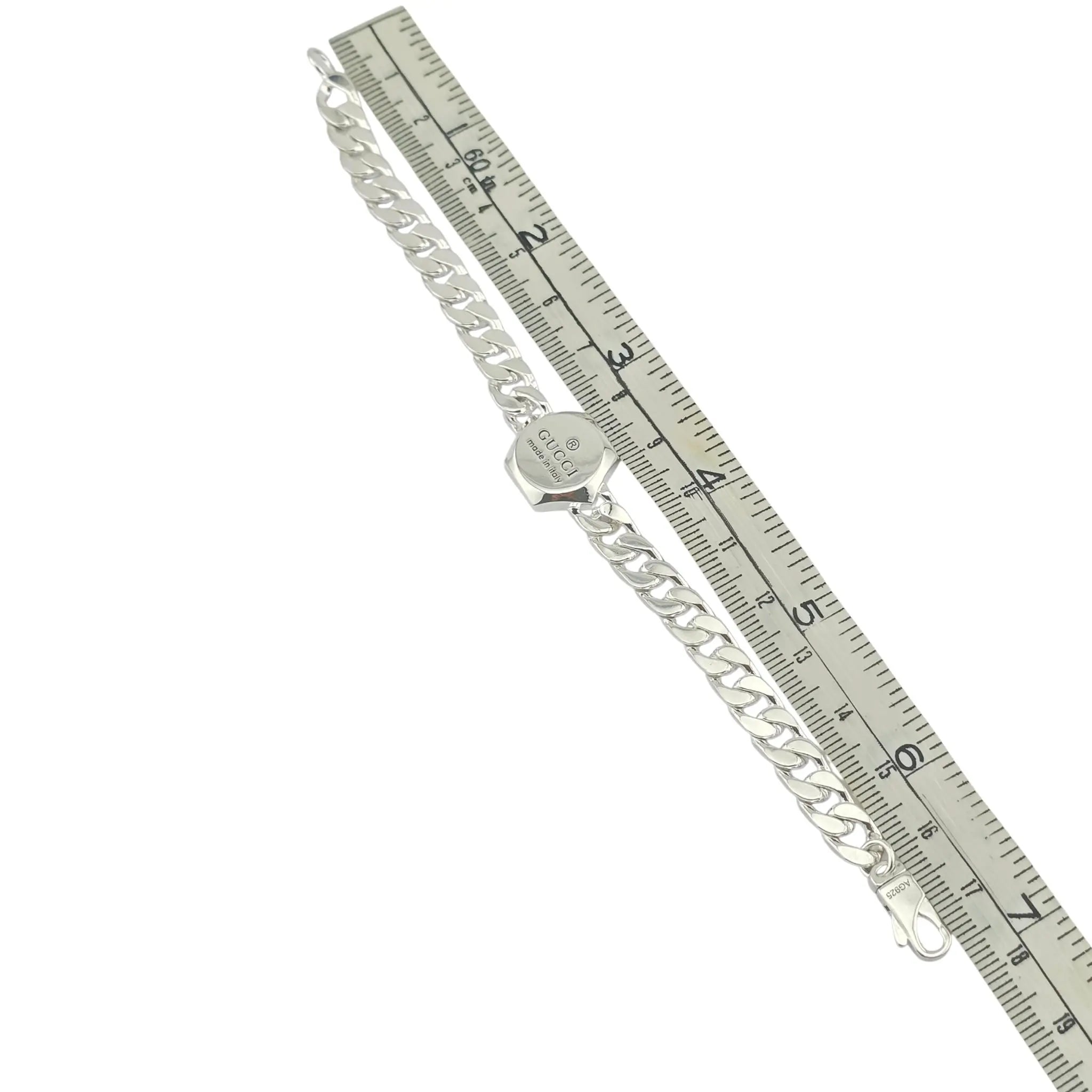 GUCCI GG Trademark Sterling Silver Bracelet GUCCI