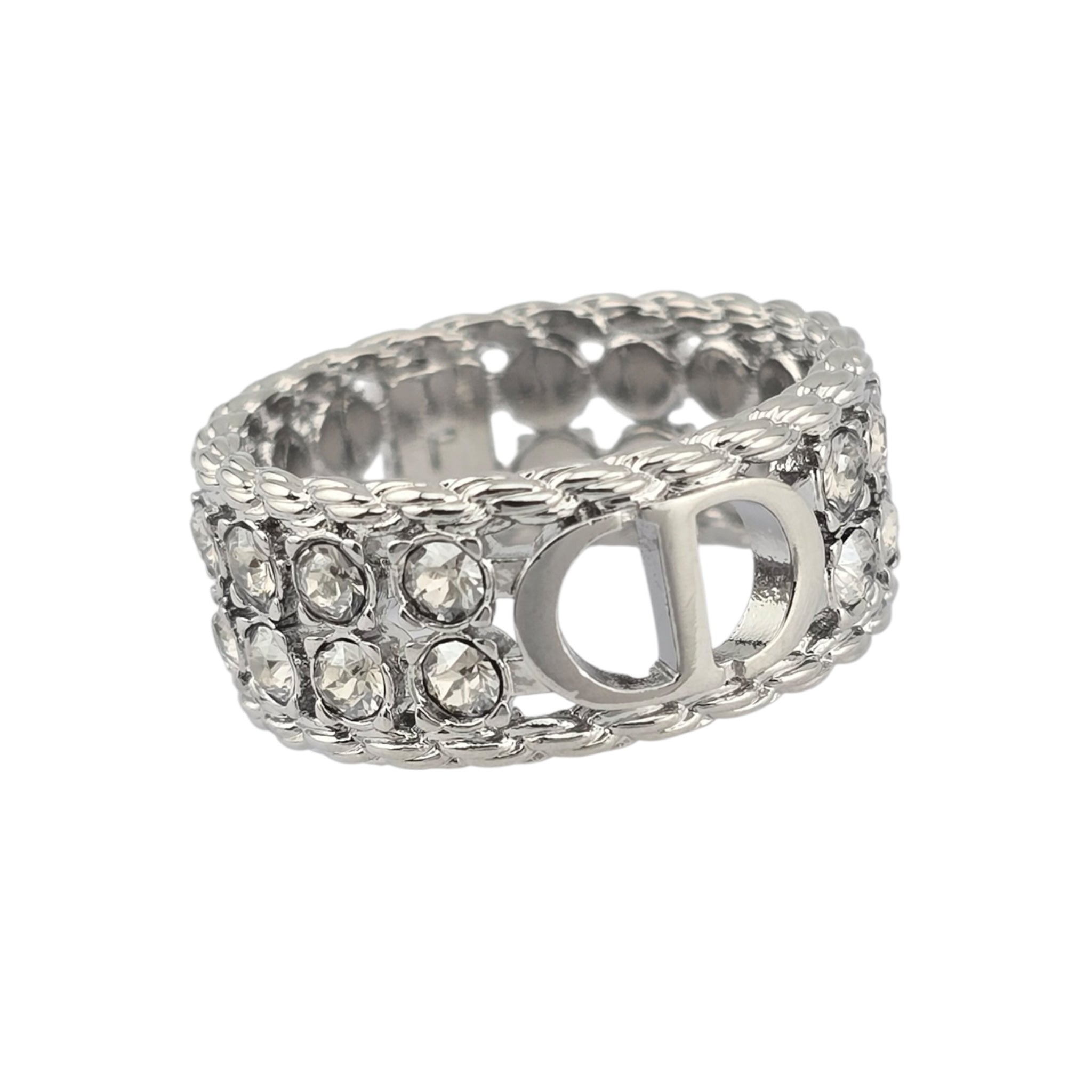 Christian Dior CD Crystal Silver Ring