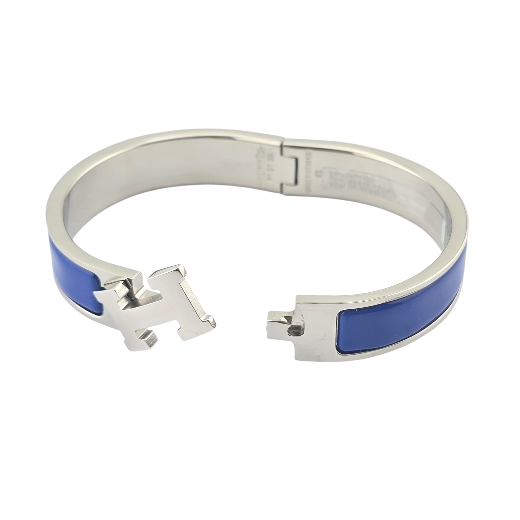 Hermes Clic H Bracelet Royal Blue Palladium GM