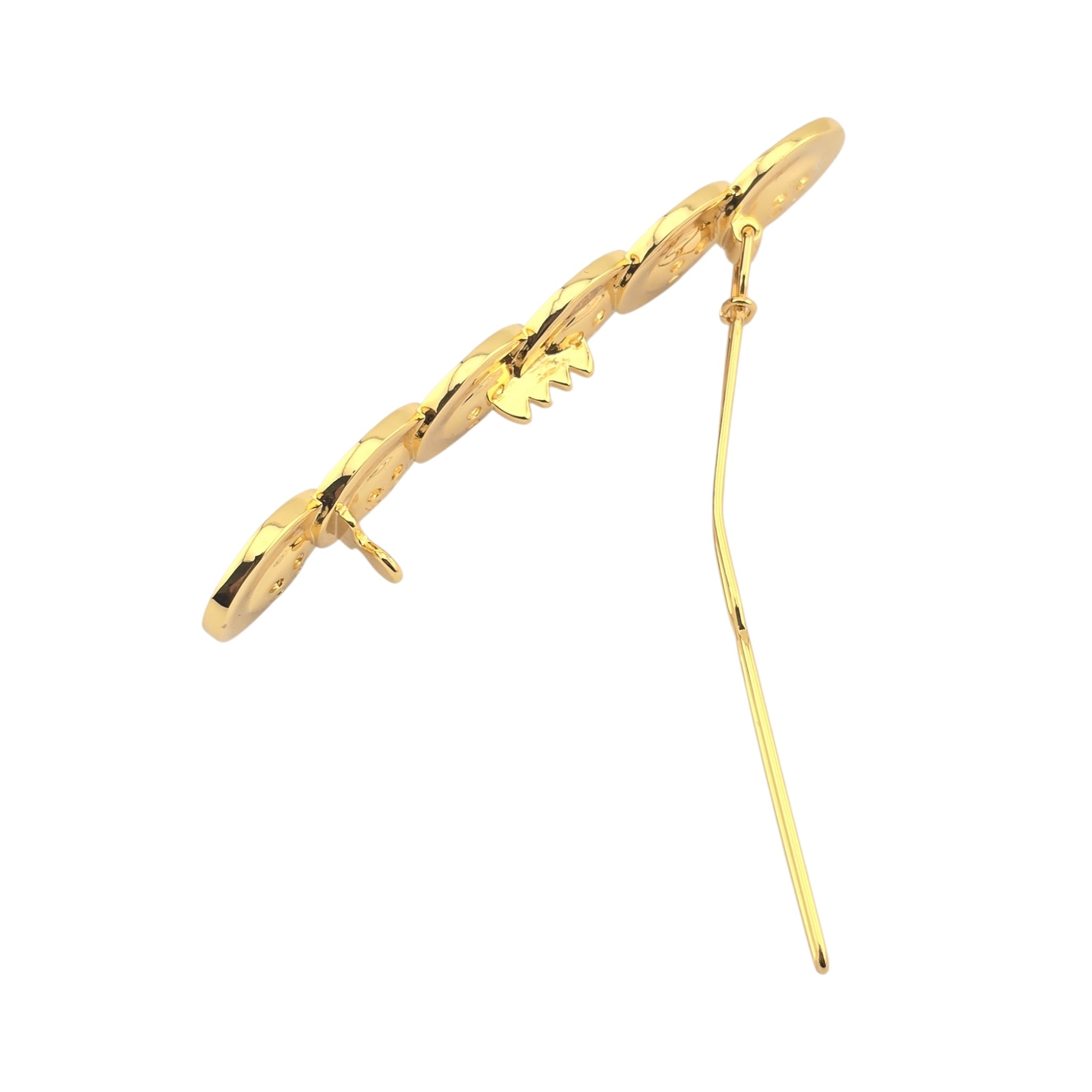 Chanel CC Button Paris Hair Clip Barrette Gold