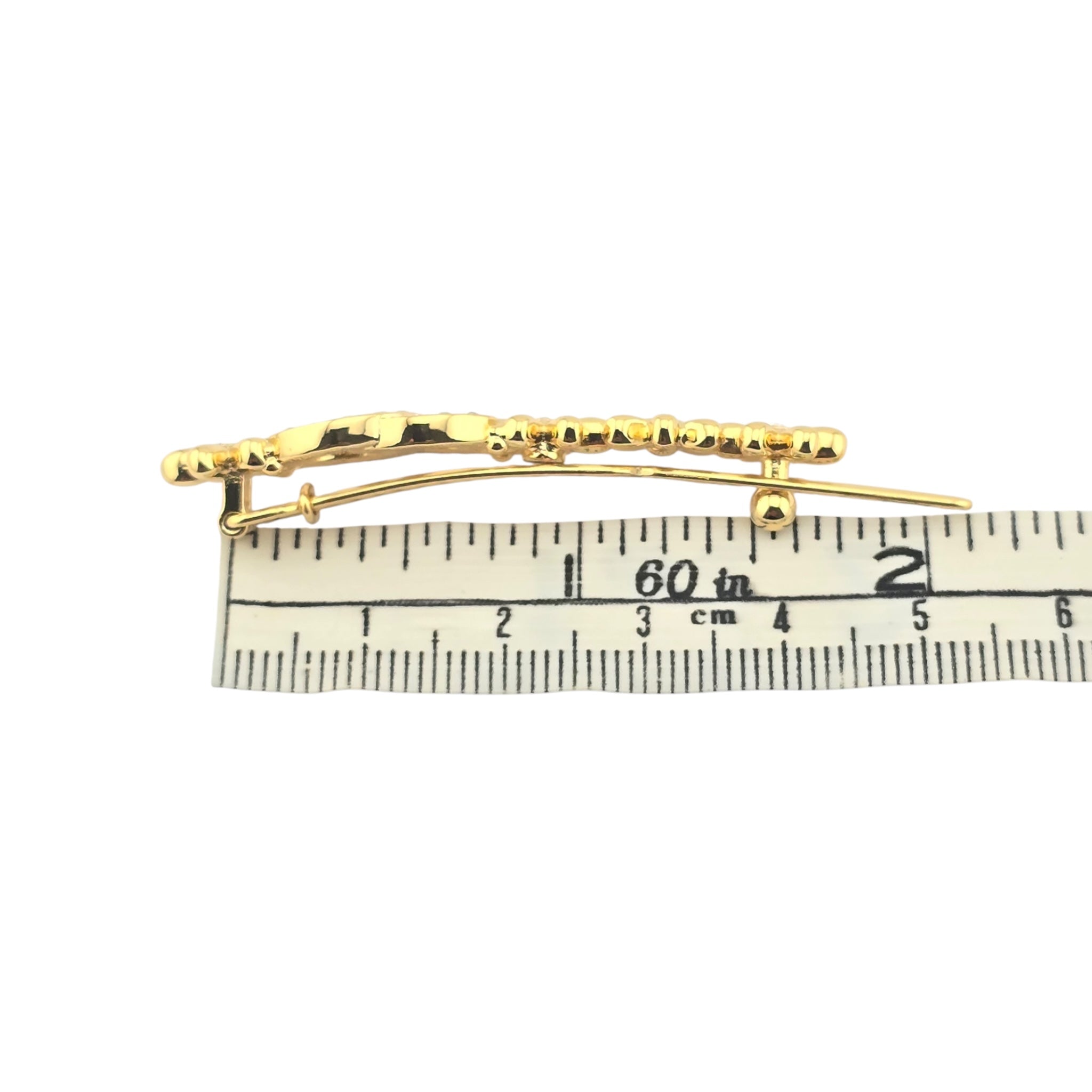 Chanel CC Gold Metal Floral Hair Clip Barette 2023