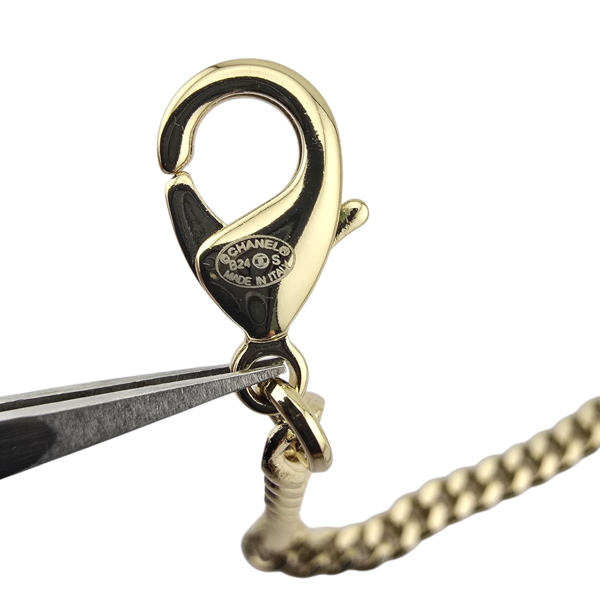 Chanel CC Black Enamel Heart Necklace 2024