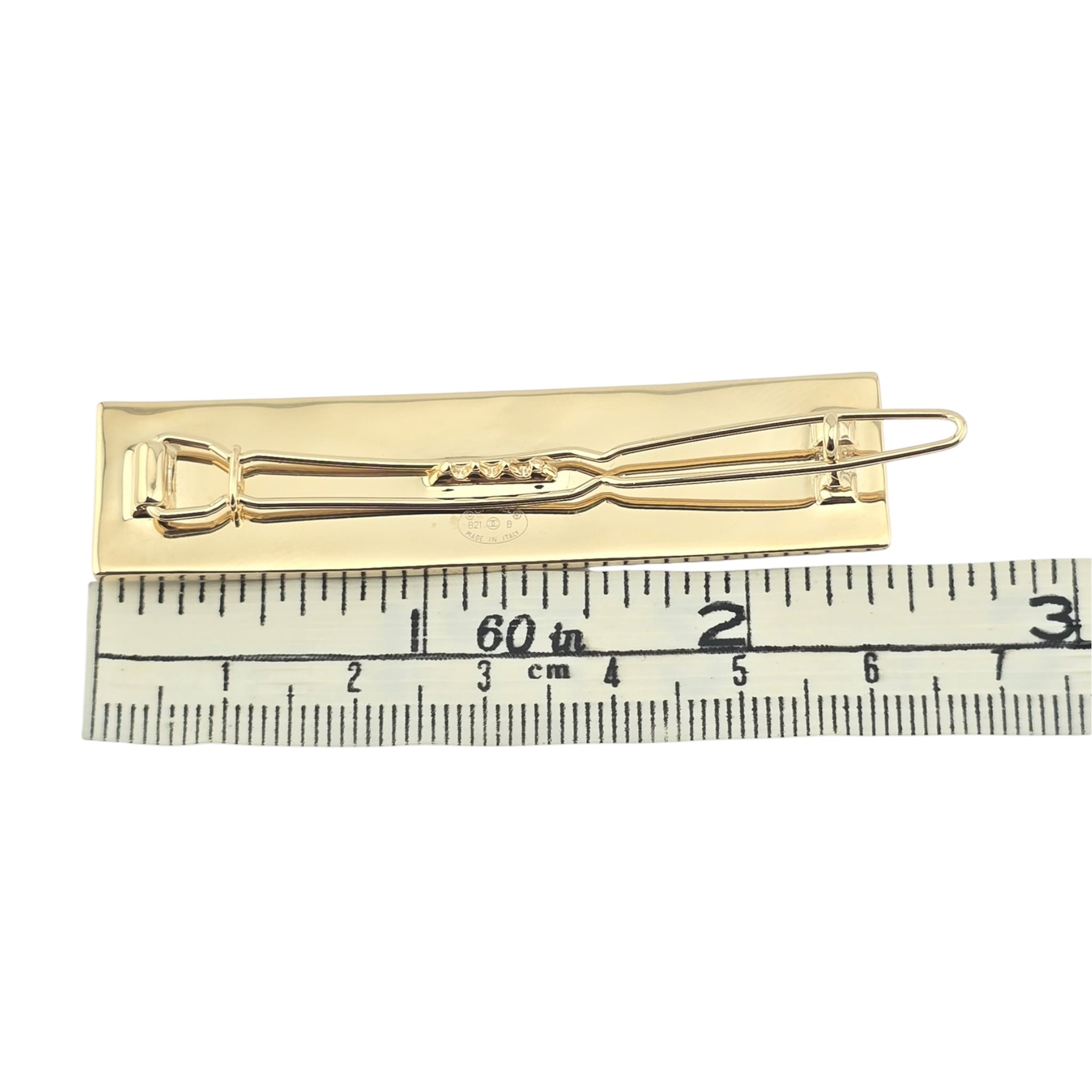 Chanel Logo Gold Black Hair Barrette Clip 2021