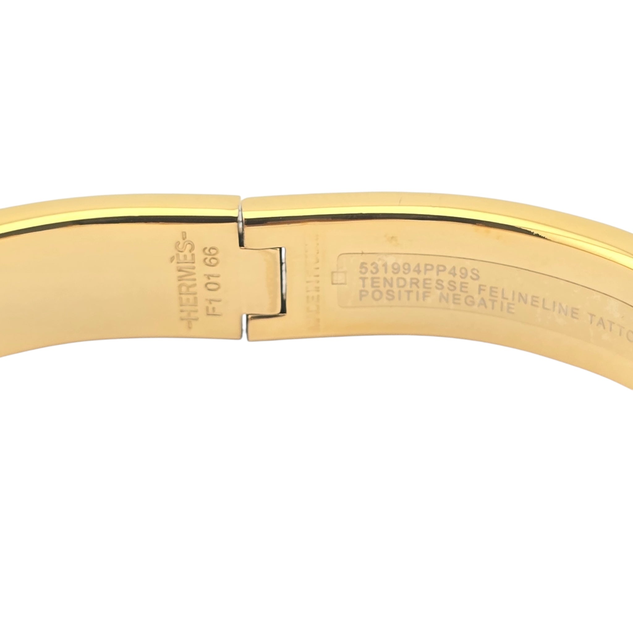 Hermes Clic H Bracelet Enamel Blue Gold GM