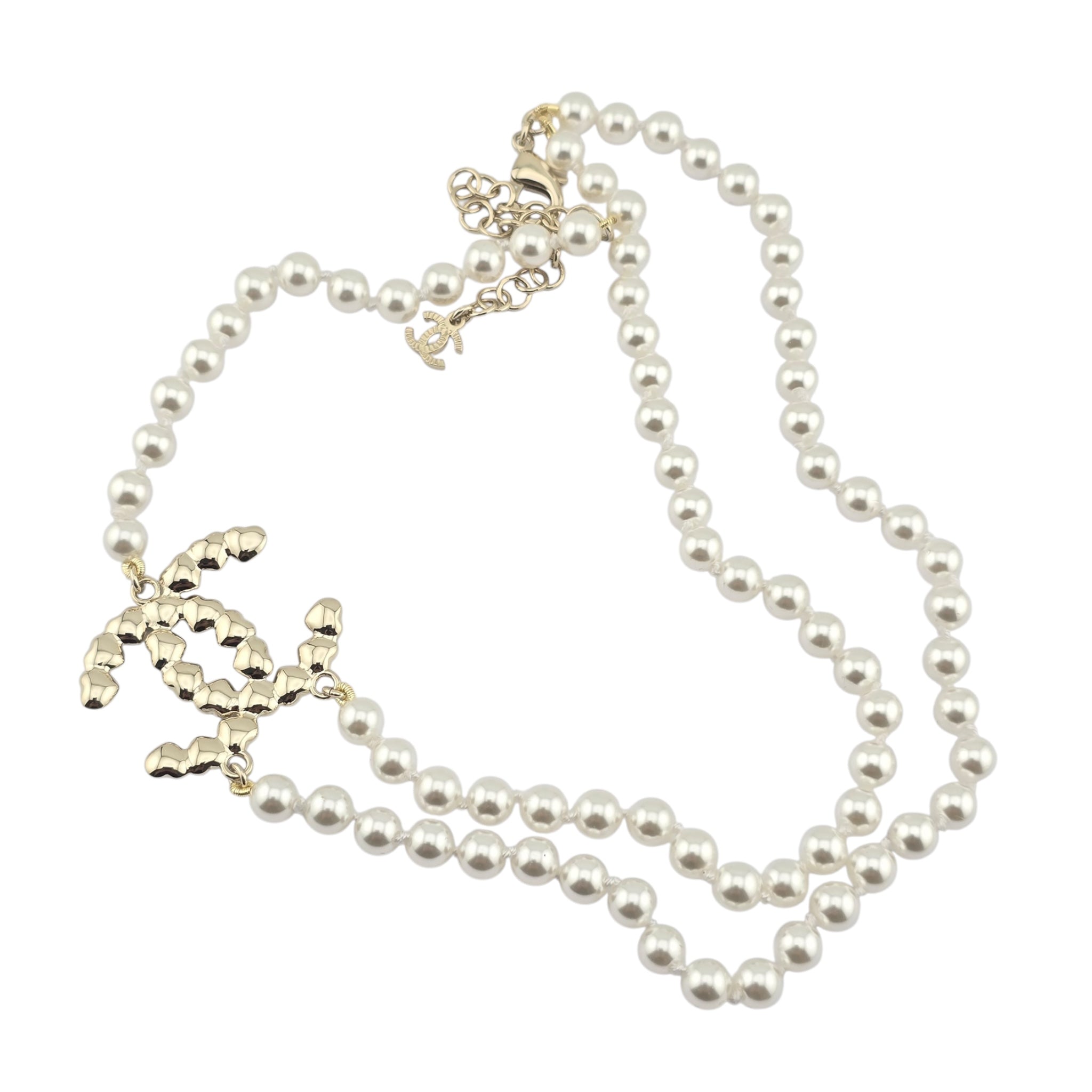Chanel CC Double Row Faux Pearl Necklace 2025