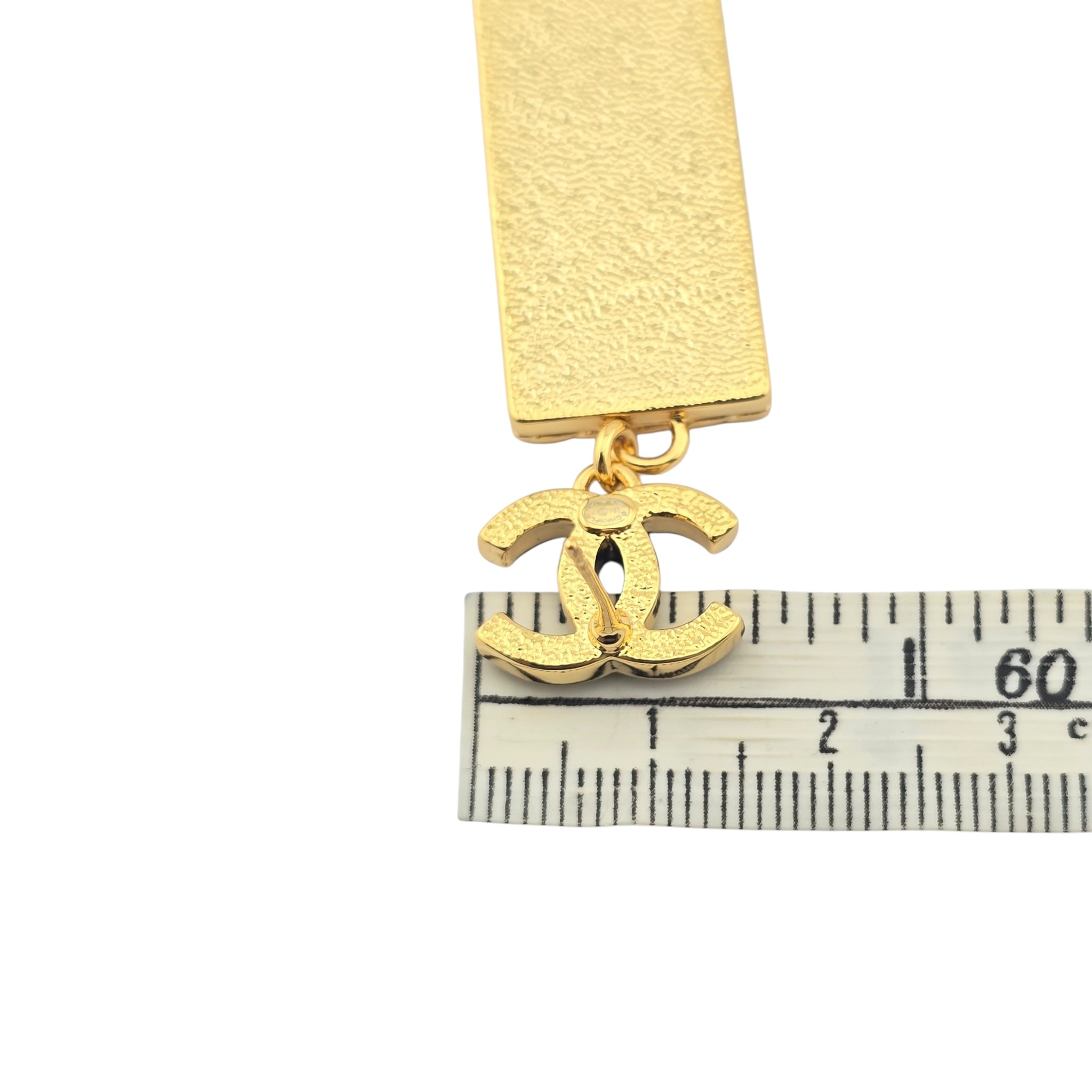 Chanel CC Denim Dangle Gold Earrings 2024