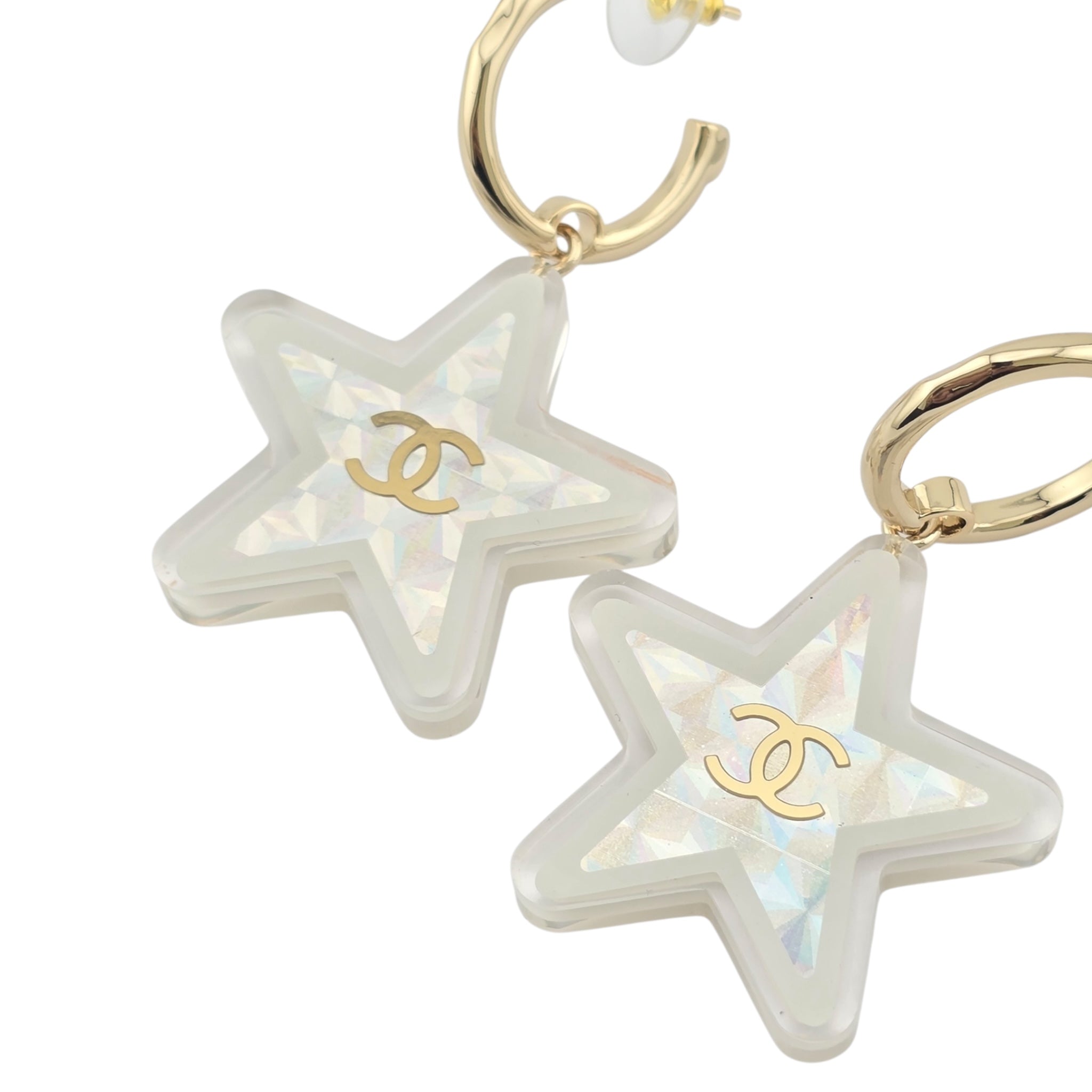 Chanel CC Resin Star Earrings 2024