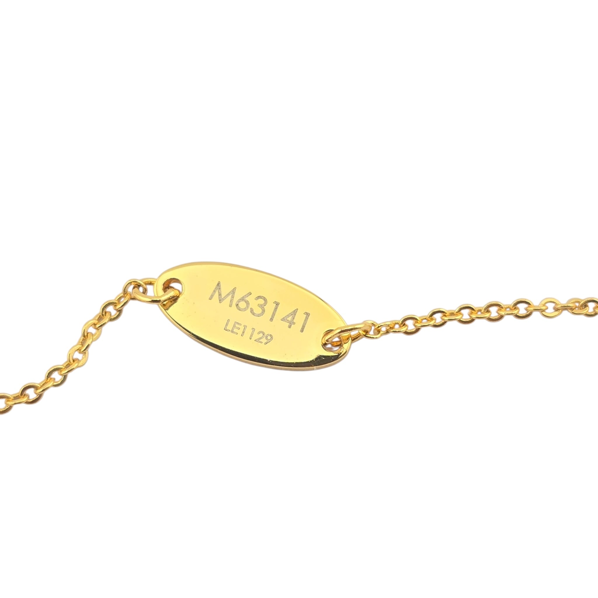 Louis Vuitton LV Nanogram Name Tag Necklace Gold