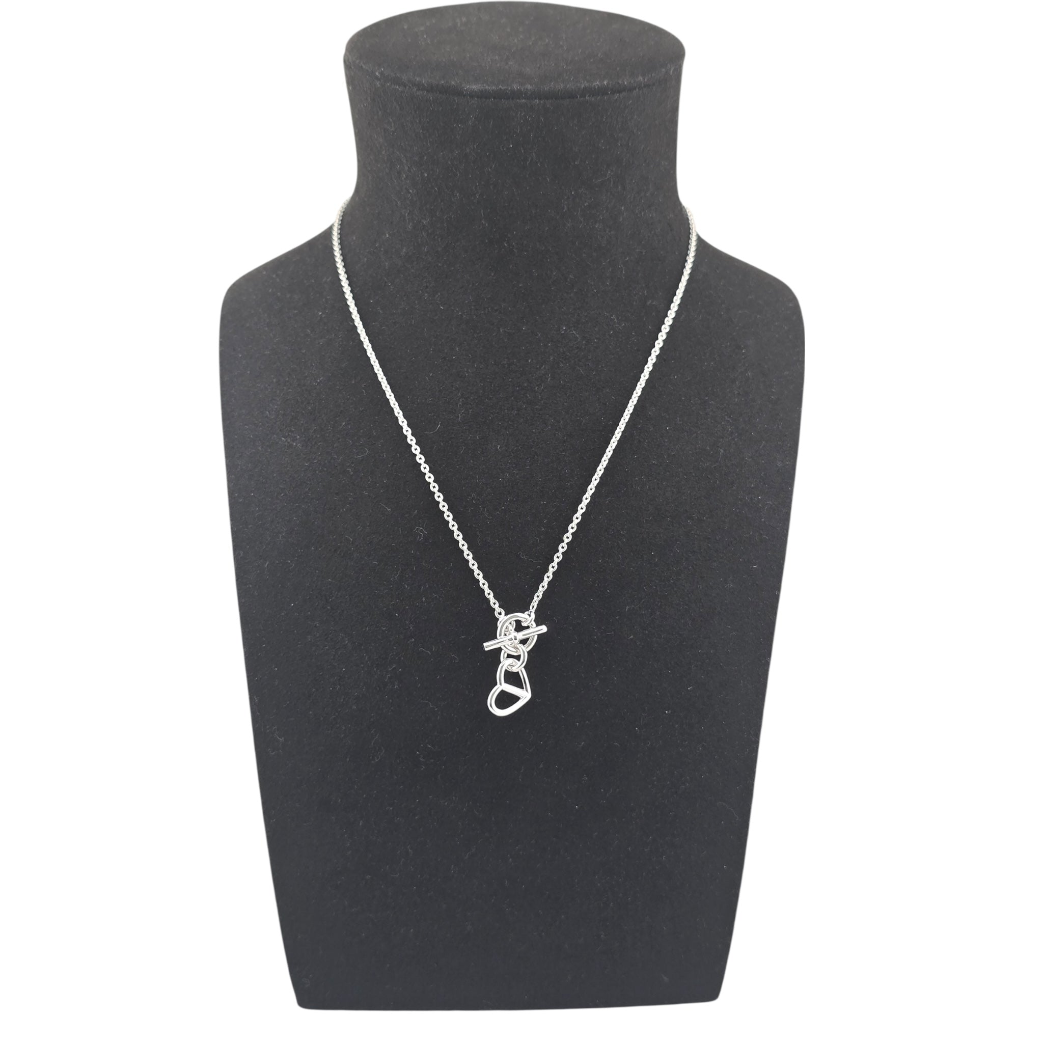 Hermes Cache-Cœur Amulette Pendant Sterling Silver Necklace