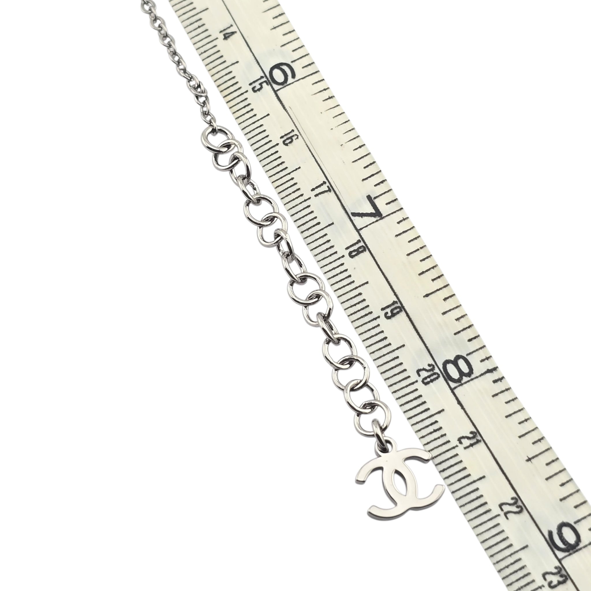 Chanel CC Round Silver Pink Bracelet 2025 CHANEL