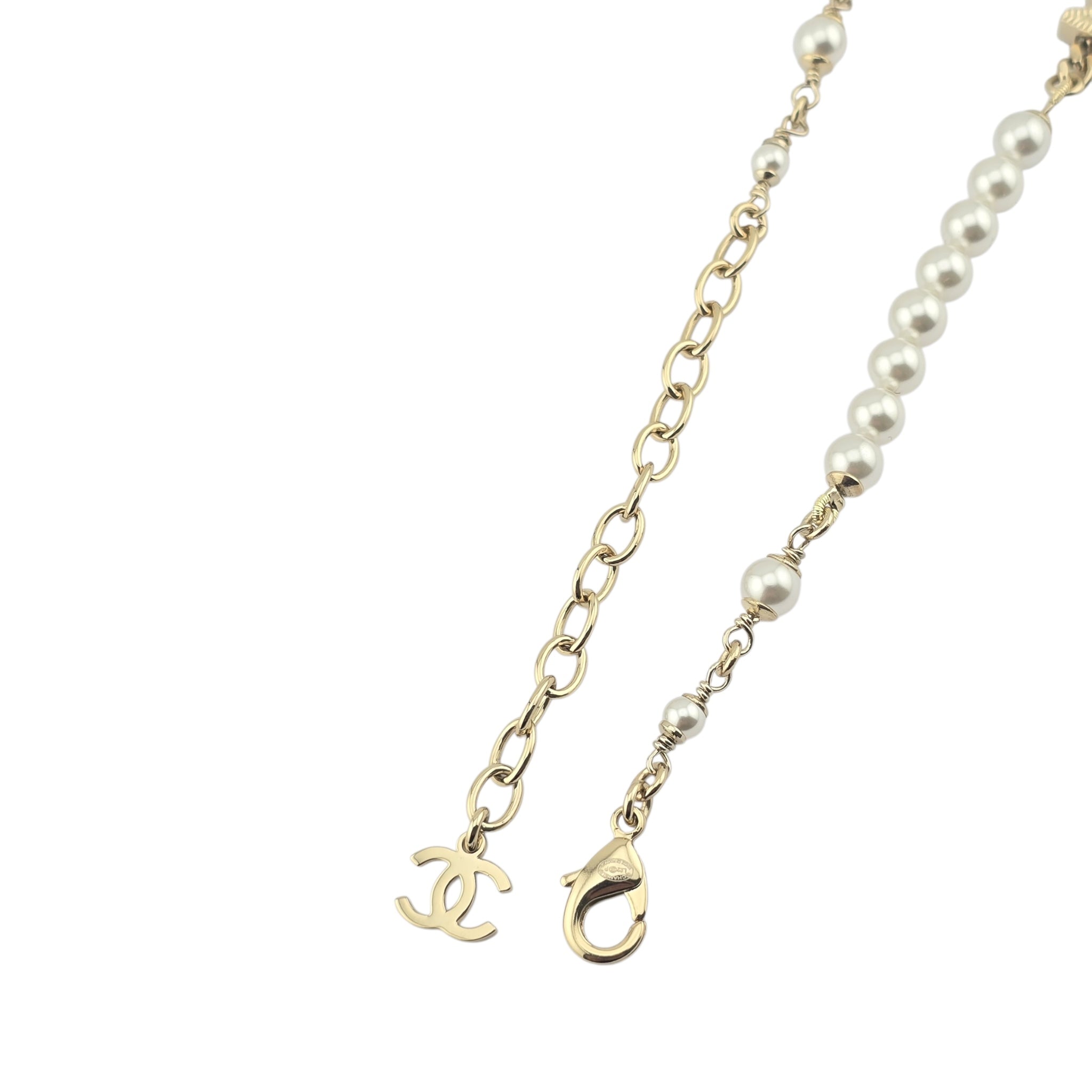 Chanel CC Gold Faux Pearl Necklace 2022 CHANEL