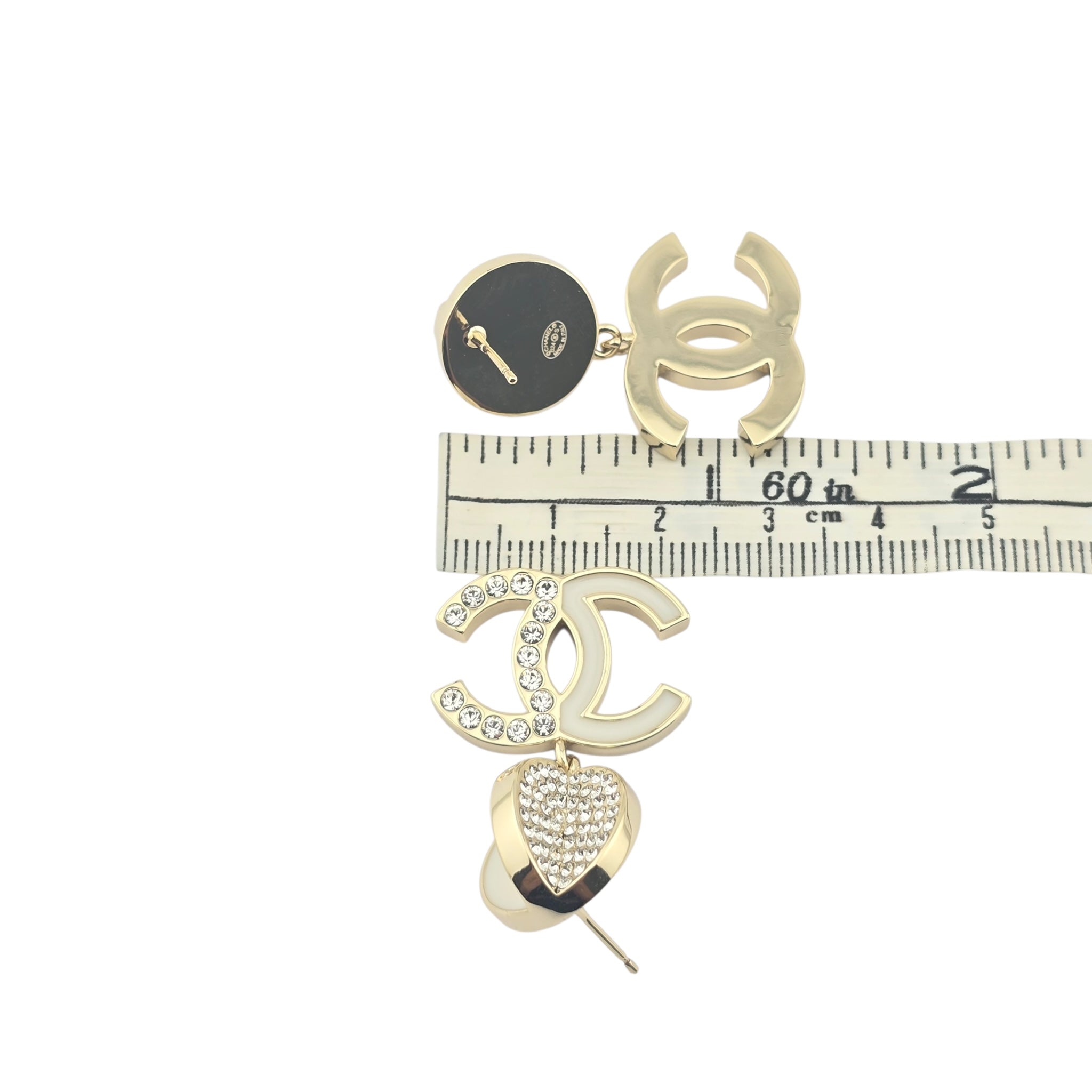 Chanel CC Drop Gold Crystals Earrings 2024 CHANEL