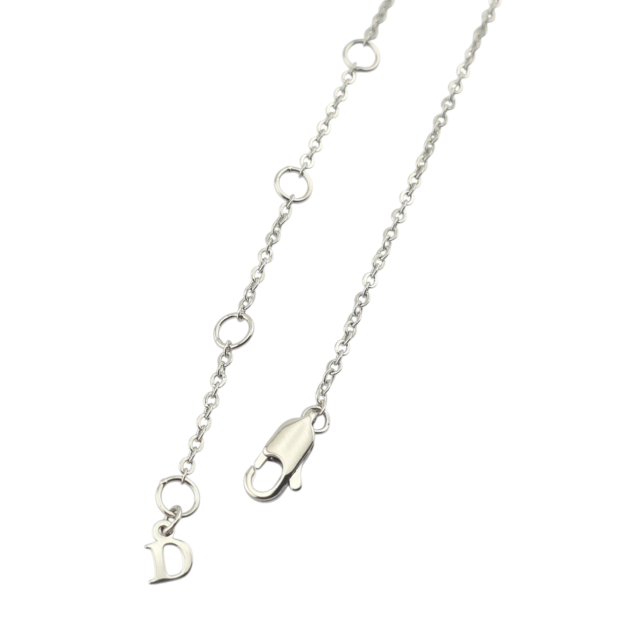 Christian Dior Crystal Flower Silver Choker Necklace DIOR