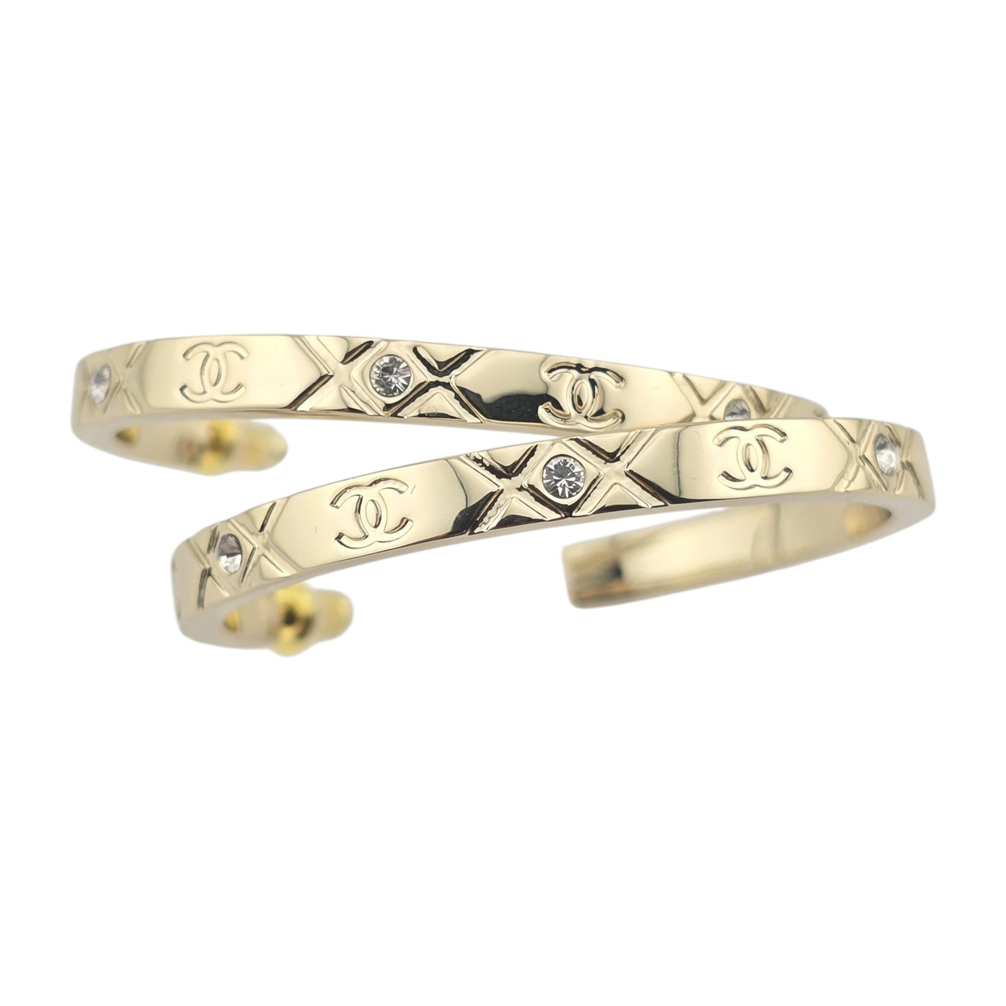 Chanel CC Gold Hoop Metal Earrings 2025 CHANEL