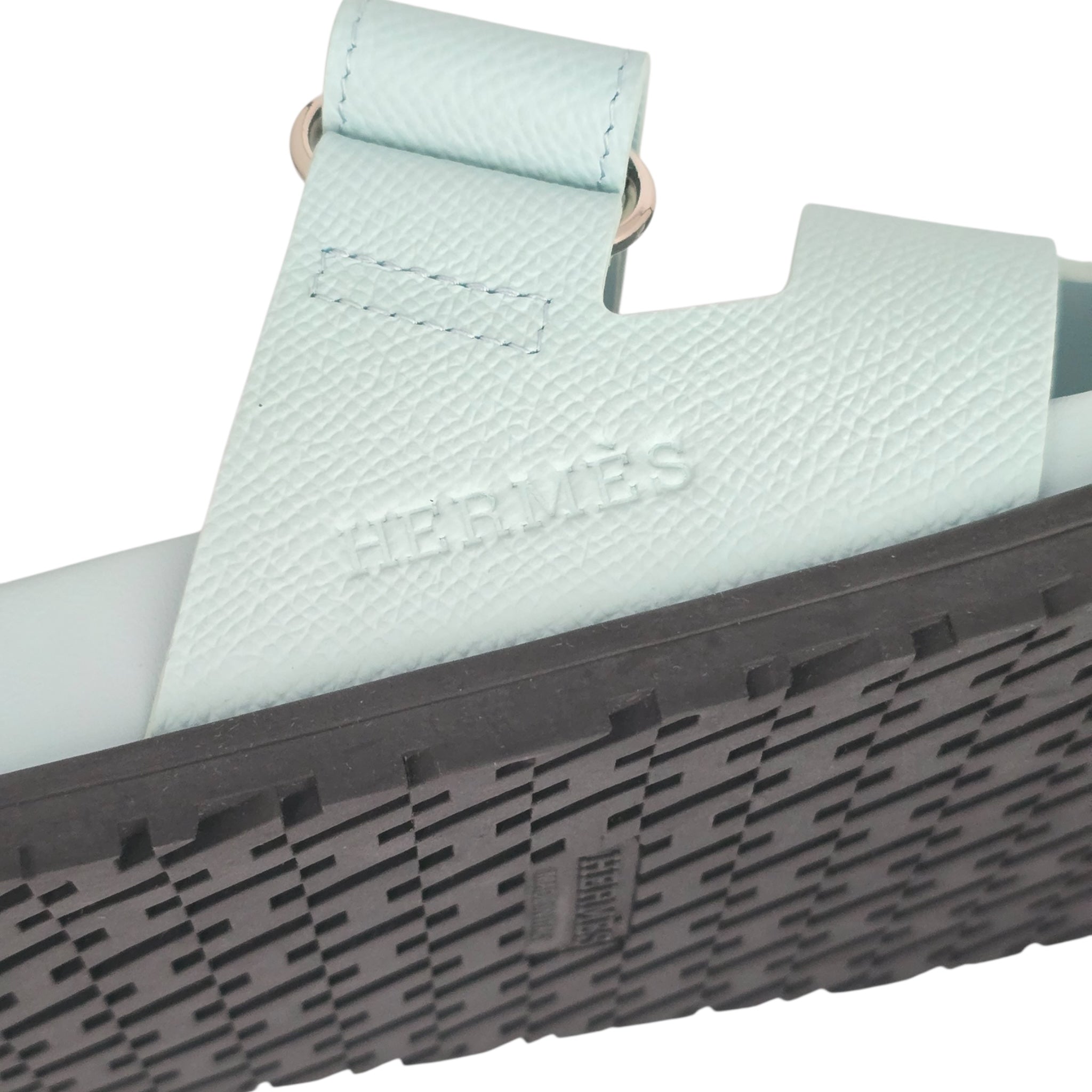 Hermes Chypre Suede Sandal Bleu 39 UK6 HERMES
