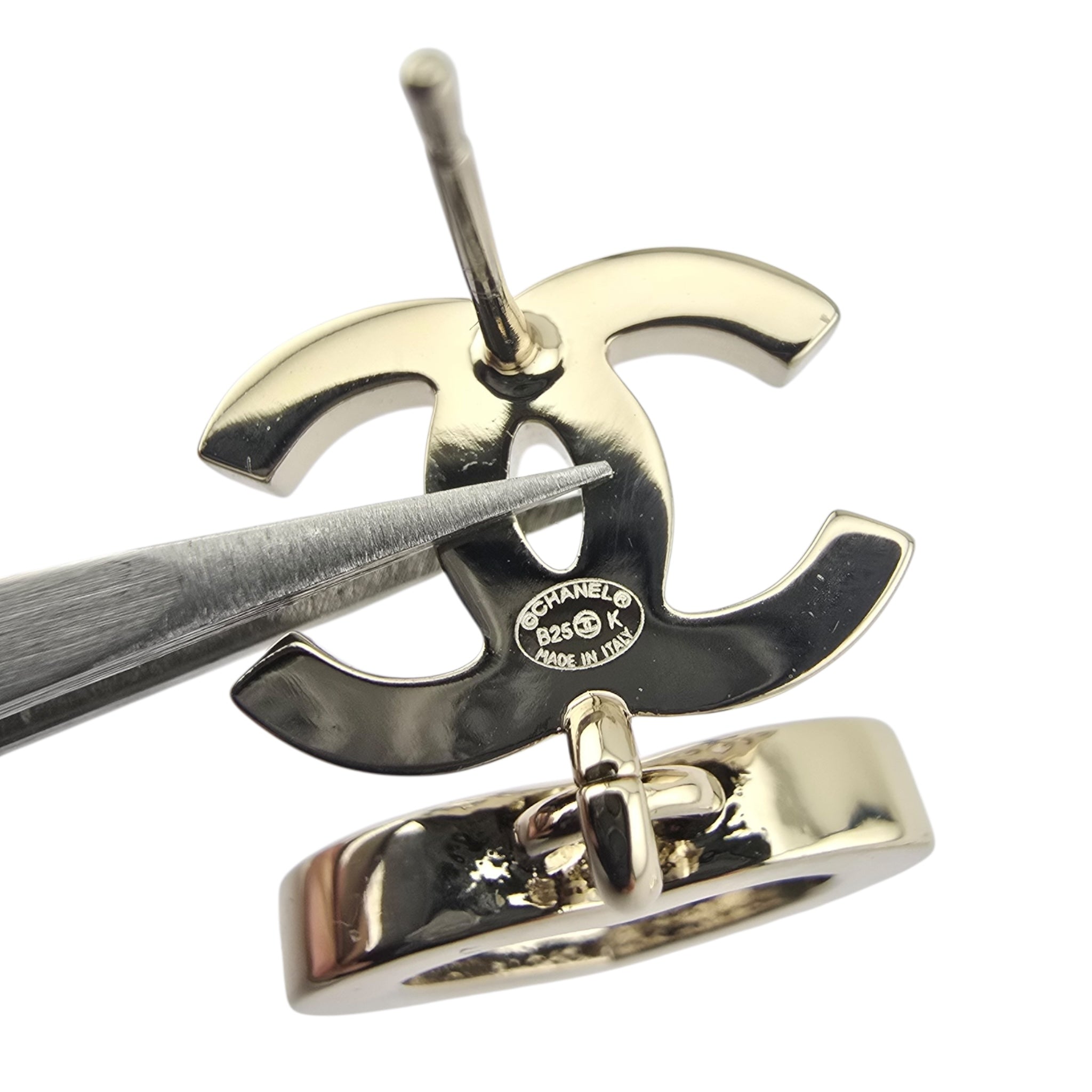 Chanel CC Gold Metal Heart Button Earrings 2025 CHANEL