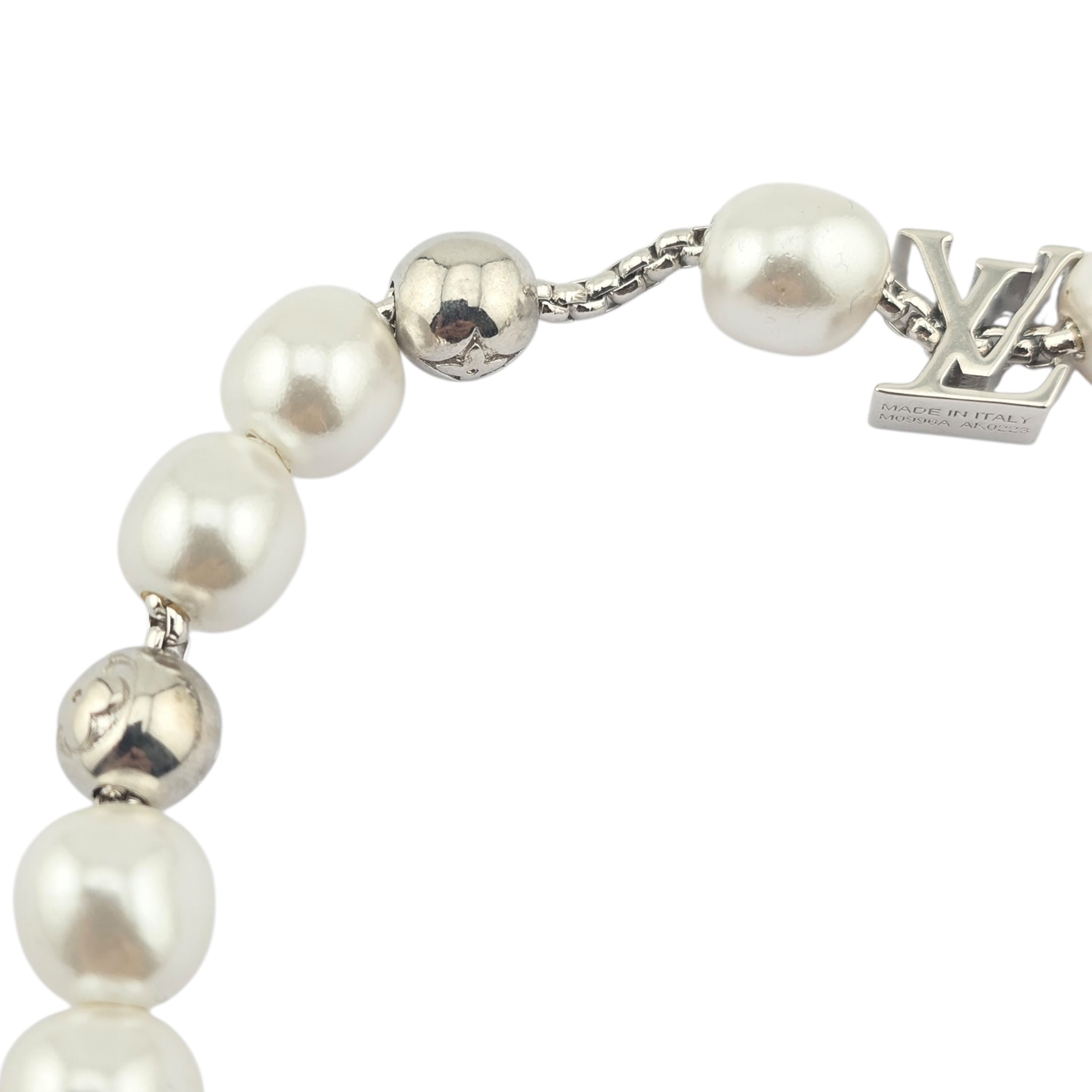 Louis Vuitton LV Silver Faux Pearl Bracelet LOUIS VUITTON
