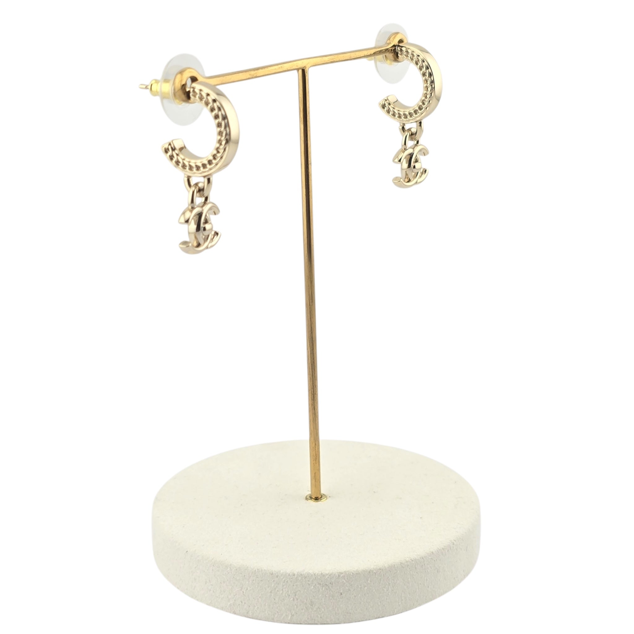 Chanel CC Gold Turnlock Drop Earrings 2025 CHANEL