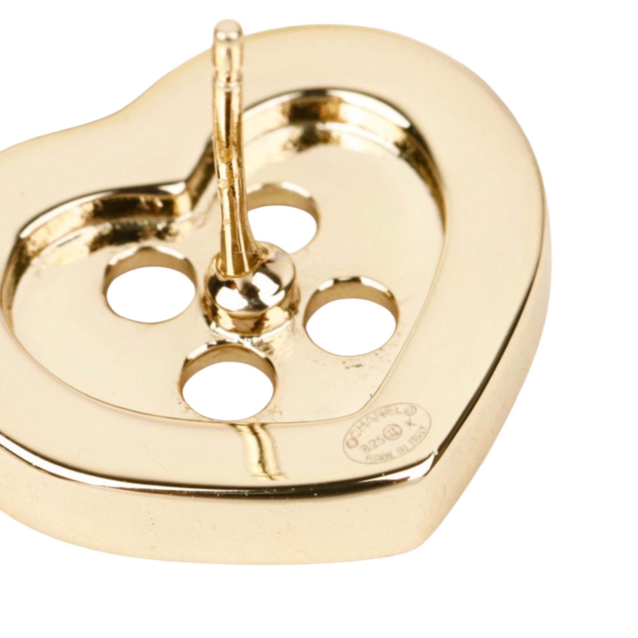 Chanel Logo Heart Button Gold Earrings 2025 CHANEL