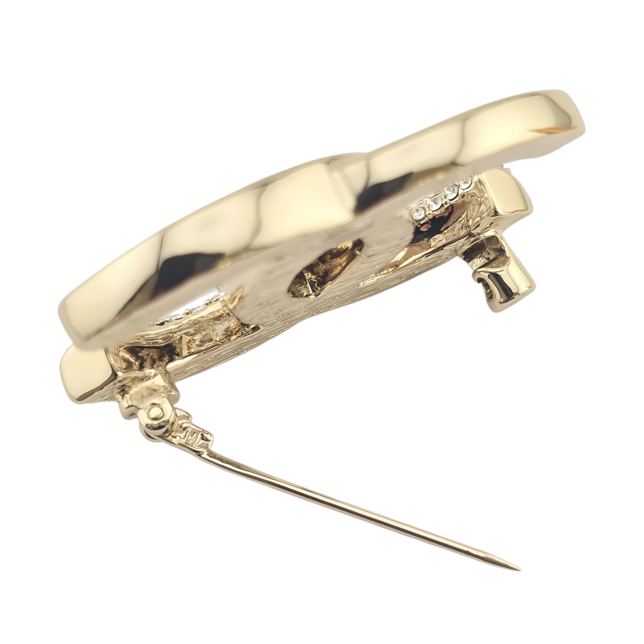 Chanel CC Gold Crystal Brooch 2022 CHANEL