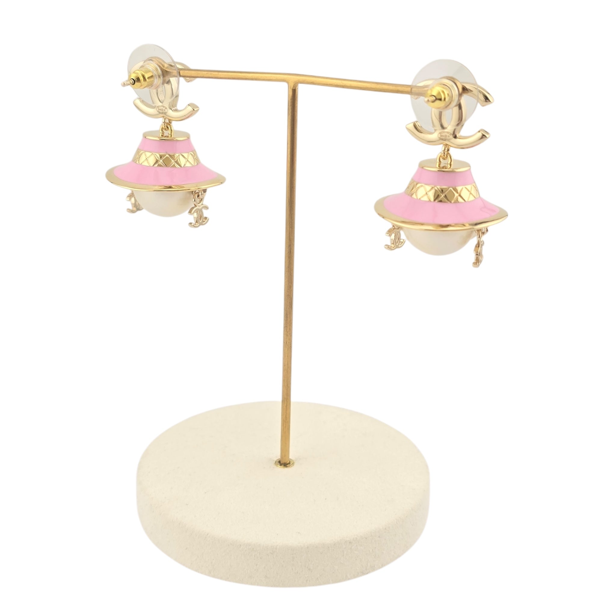 Chanel CC Robot Gabrielle Doll Pink Earrings 25B CHANEL