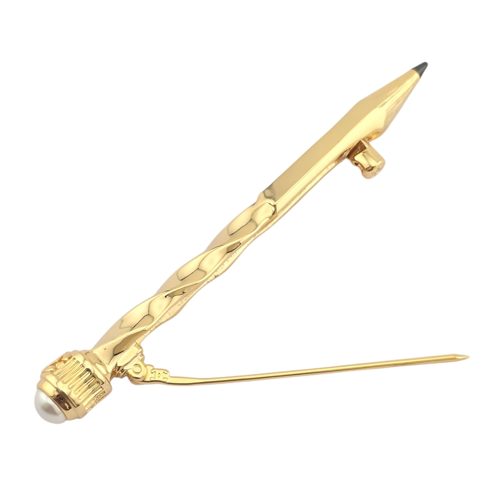 Chanel CC Gold Pencil Brooch 2025 CHANEL