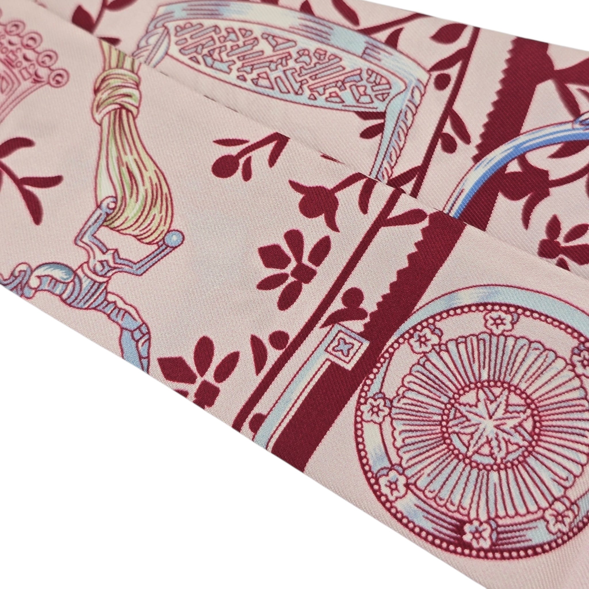 Hermes Silk Twilly Etriers Remix Pink HERMES