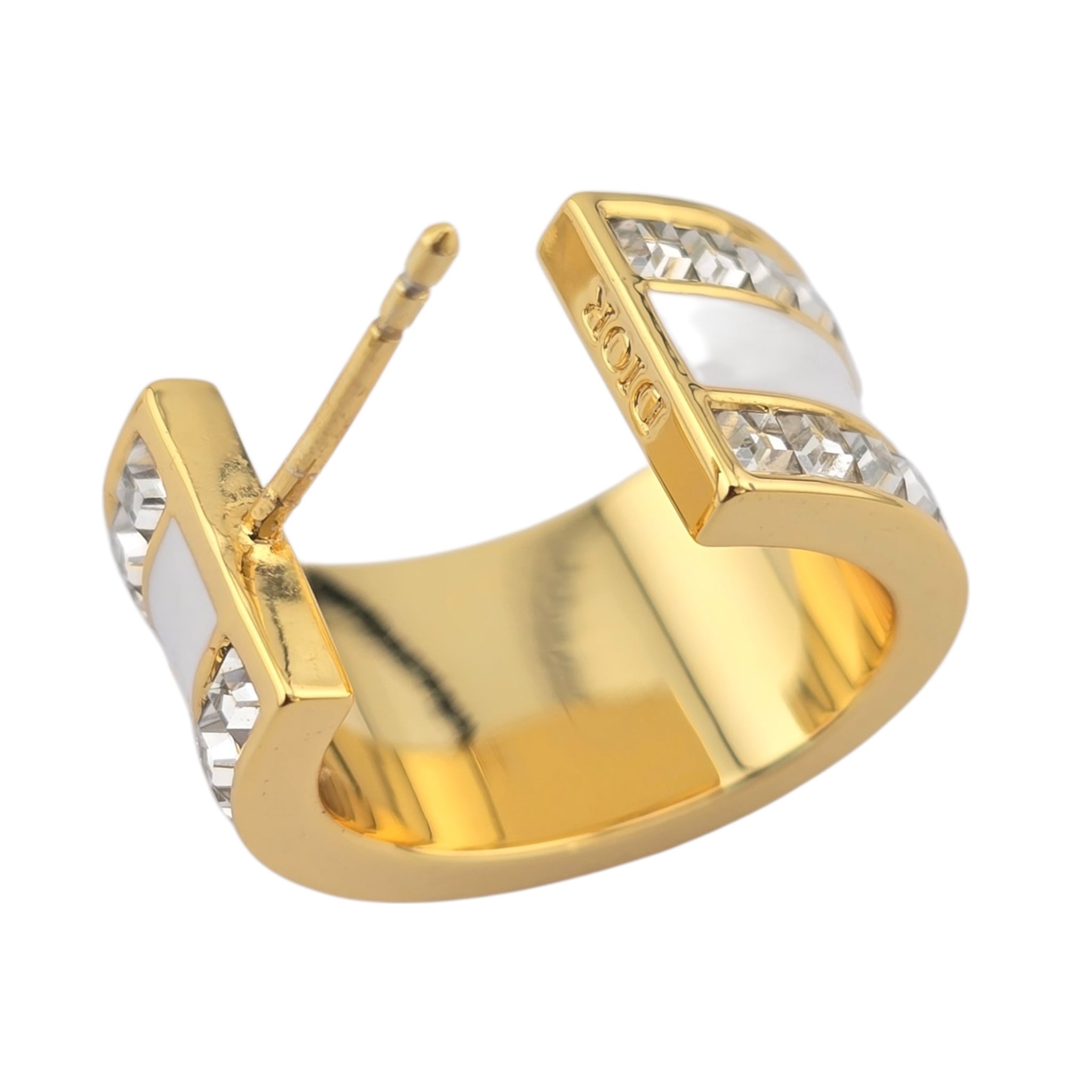 Christian Dior Night Code White Enamel Earrings DIOR