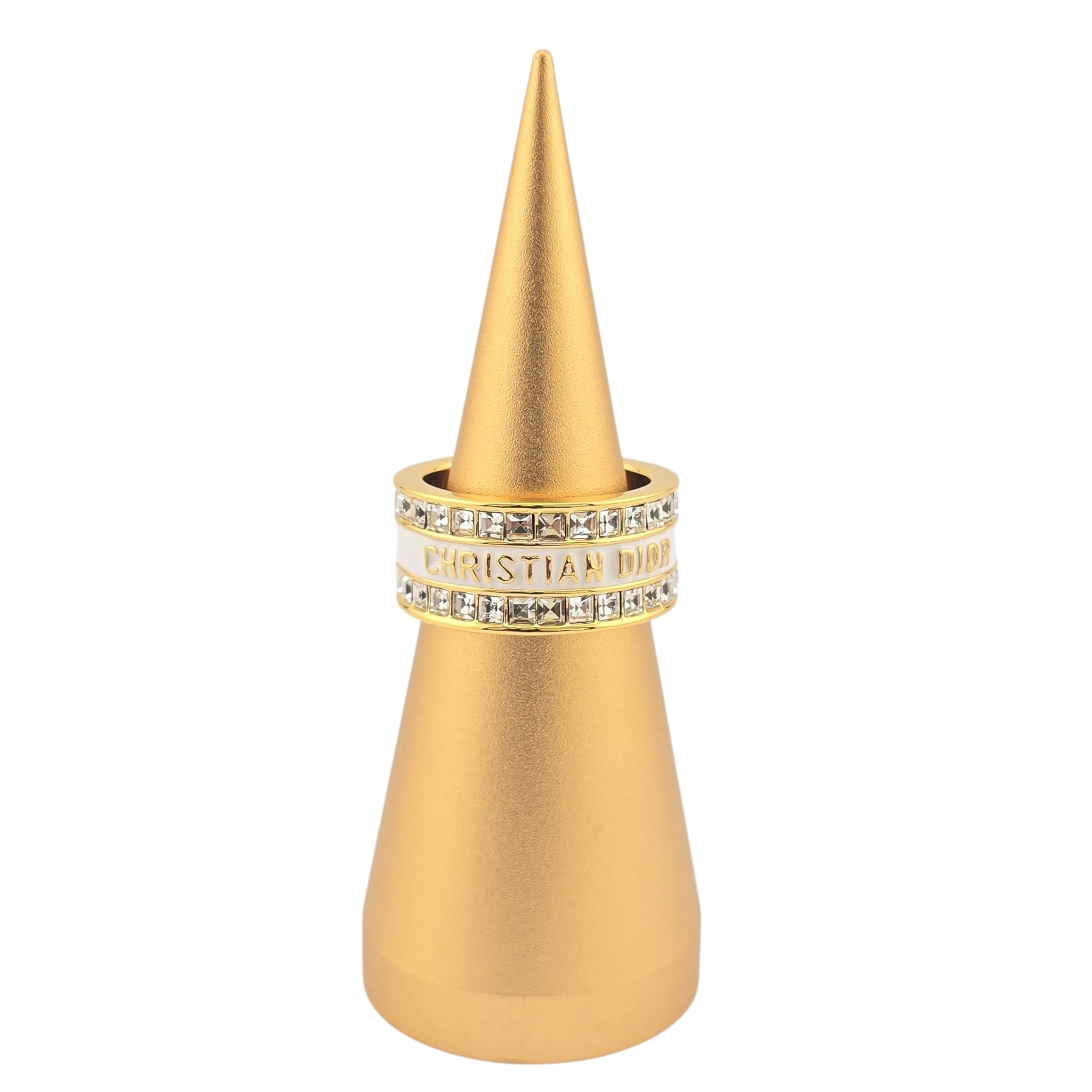 Christian Dior Code Bangle White Enamel Ring DIOR