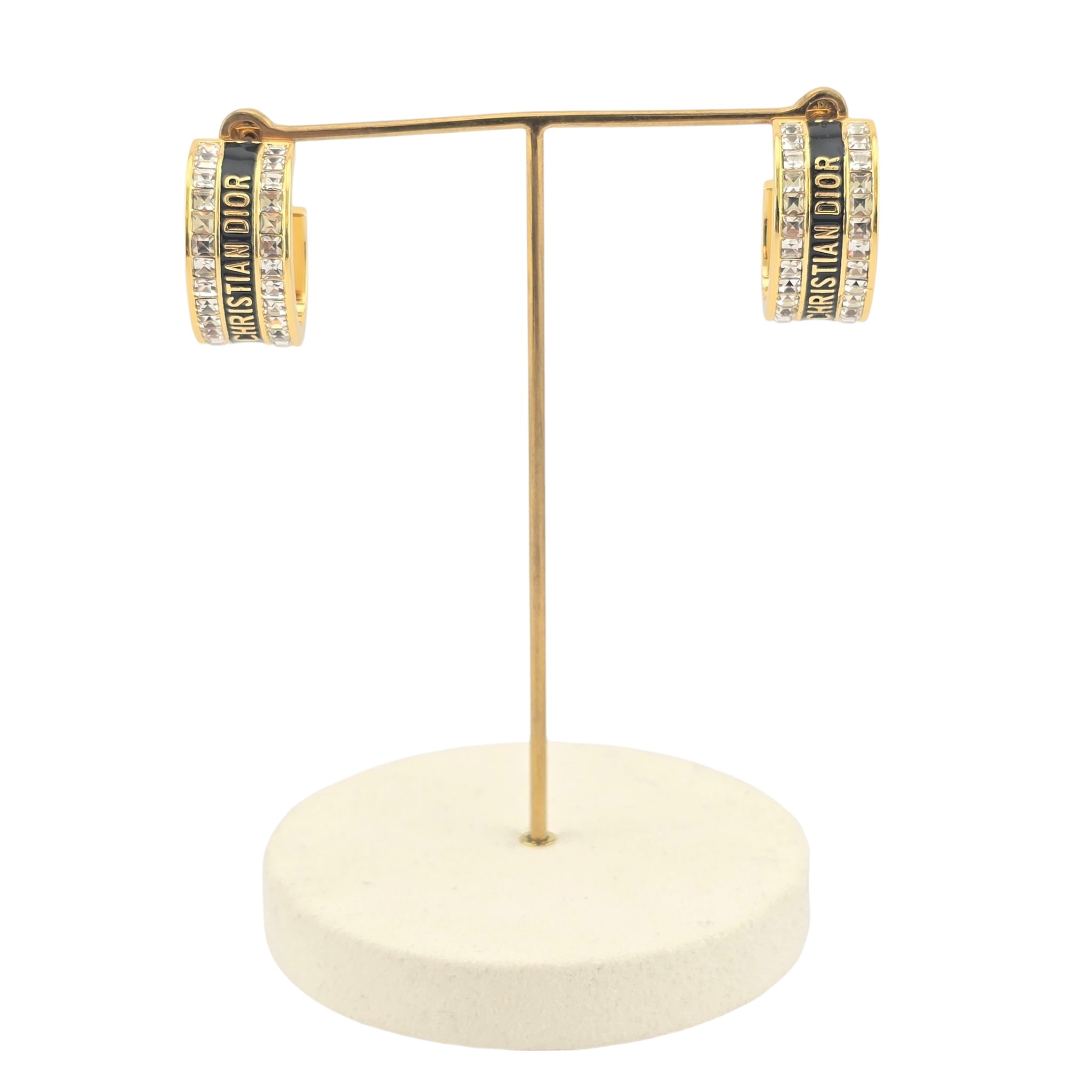 Christian Dior Night Code Black Enamel Earrings DIOR