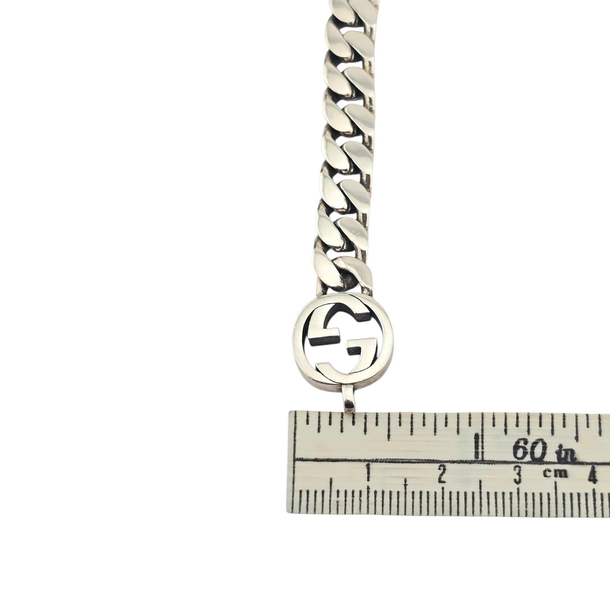 GUCCI GG Interlocking Sterling Silver Logo Bracelet GUCCI