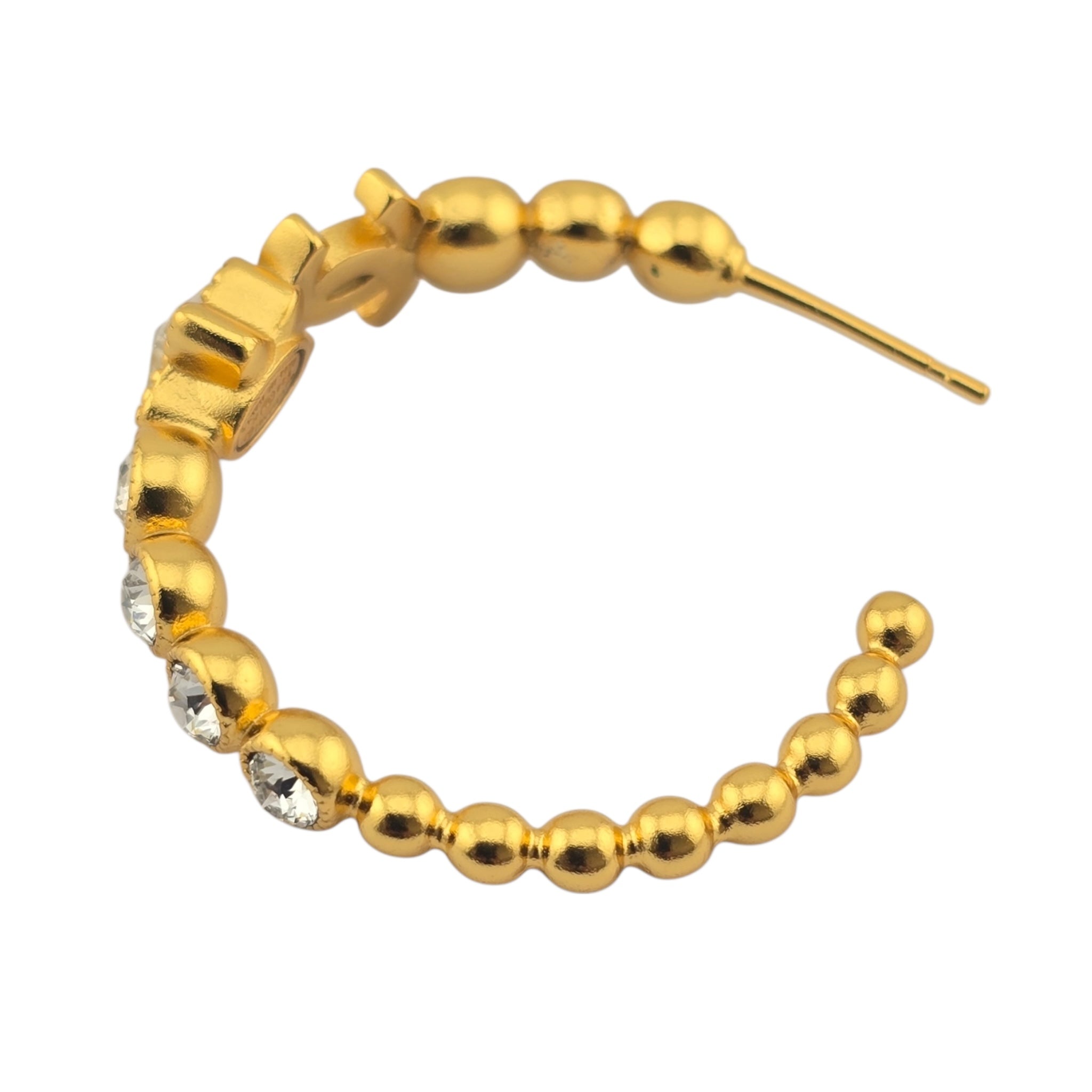 Chanel CC Gold Hoop Star Crystal Earrings 2024 CHANEL