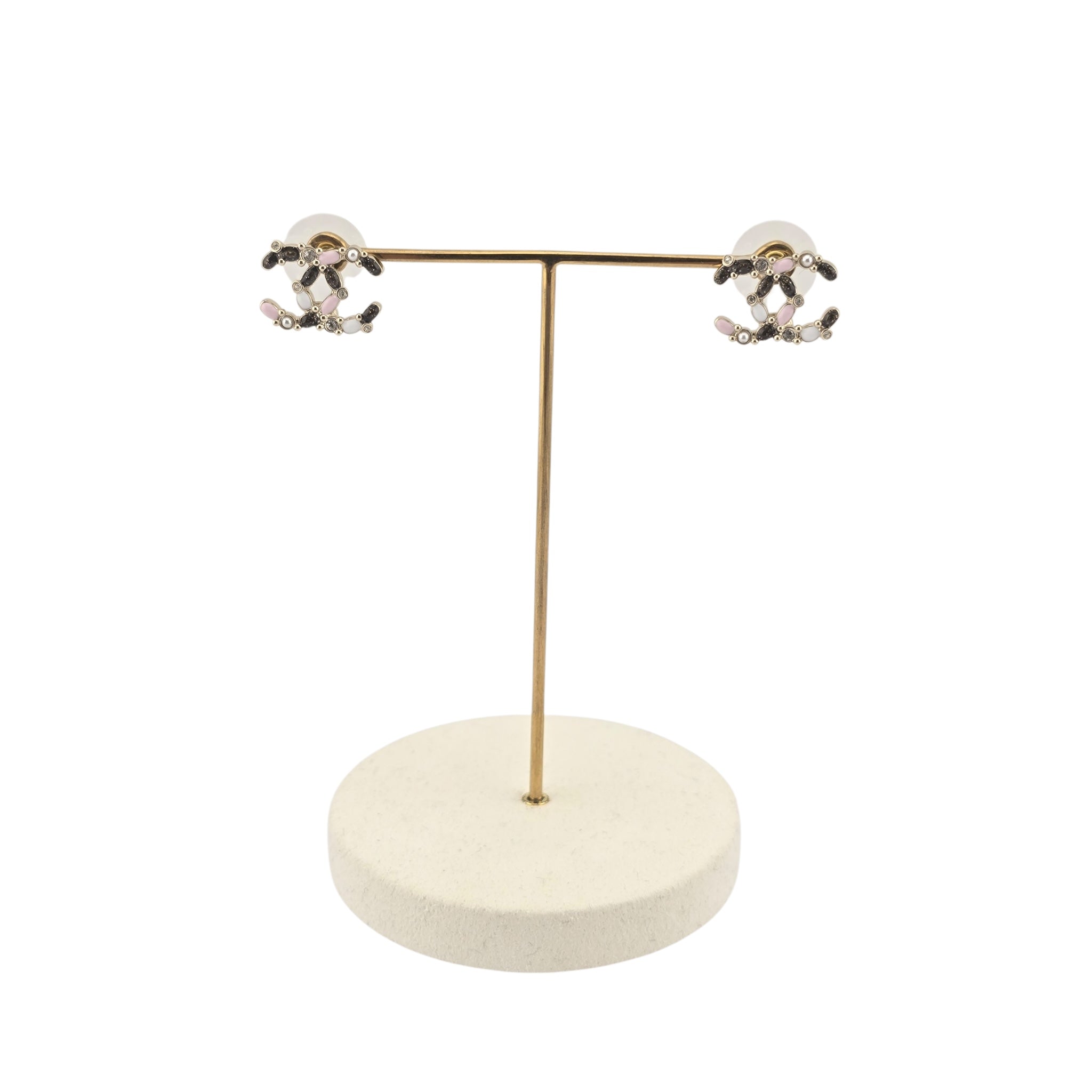 Chanel CC Gold Enamel Stud Earrings 2025 CHANEL