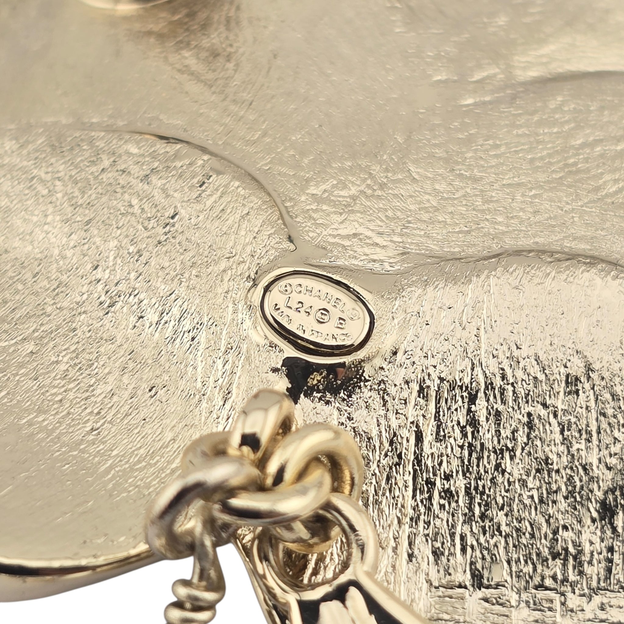 Chanel CC Camelia Chain Gold Brooch 2024 CHANEL