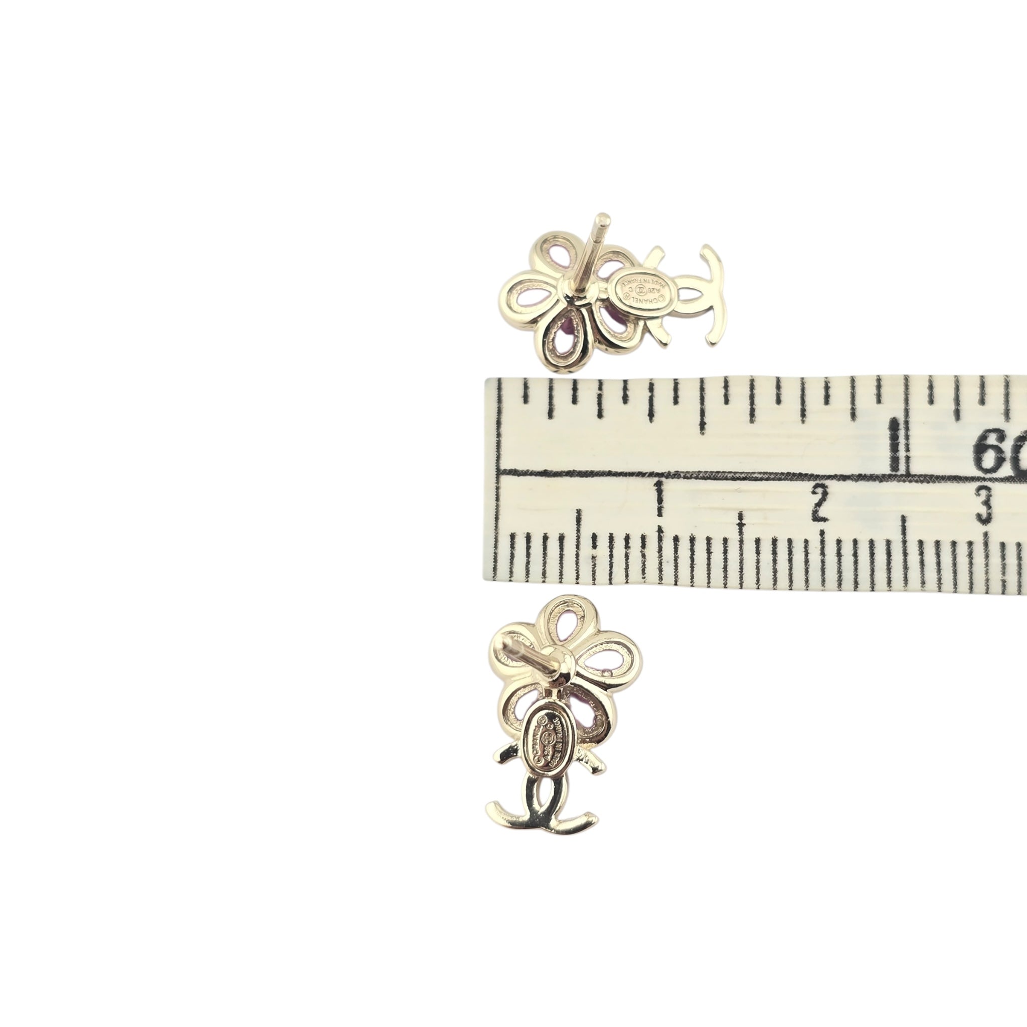 Chanel CC Gold Pink Enamel Earrings 26C 2026