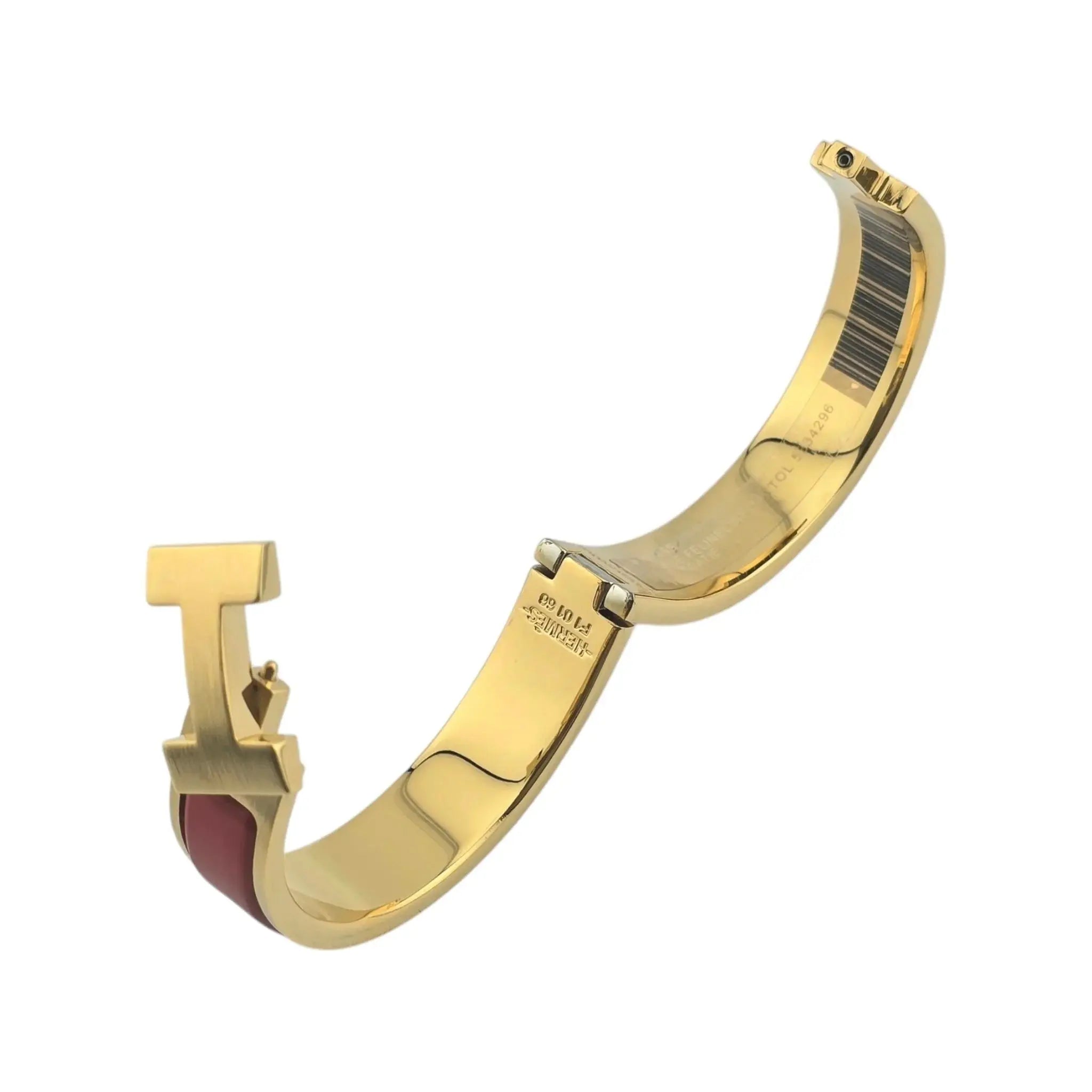 Hermès Clic HH Bracelet Gold (Red) Rouge Matte PM HERMES