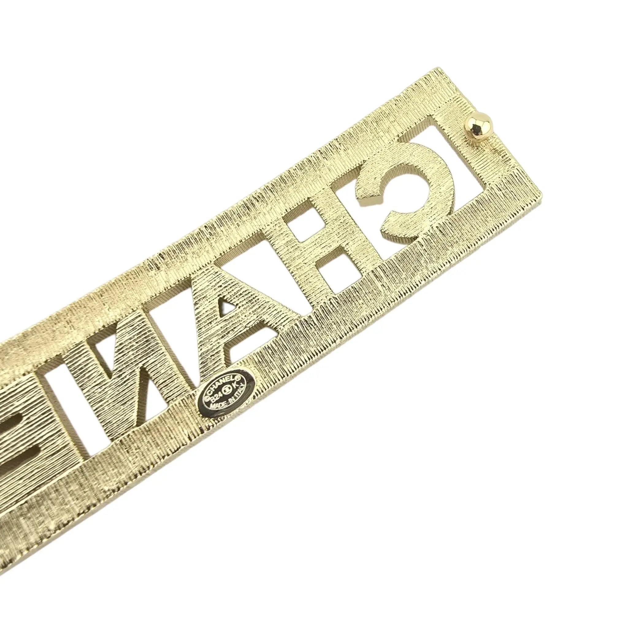 Chanel Crystal CC Logo Hair Clip Barrette Gold 2024 CHANEL