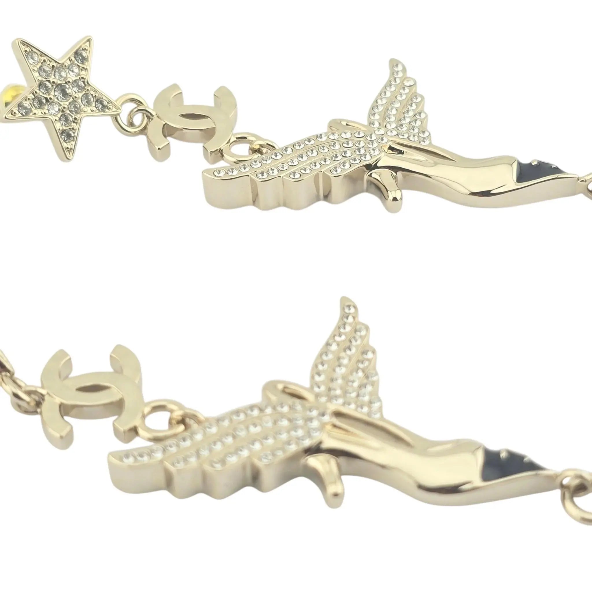 Chanel CC Drop Earrings Heel Wings 2023 CHANEL